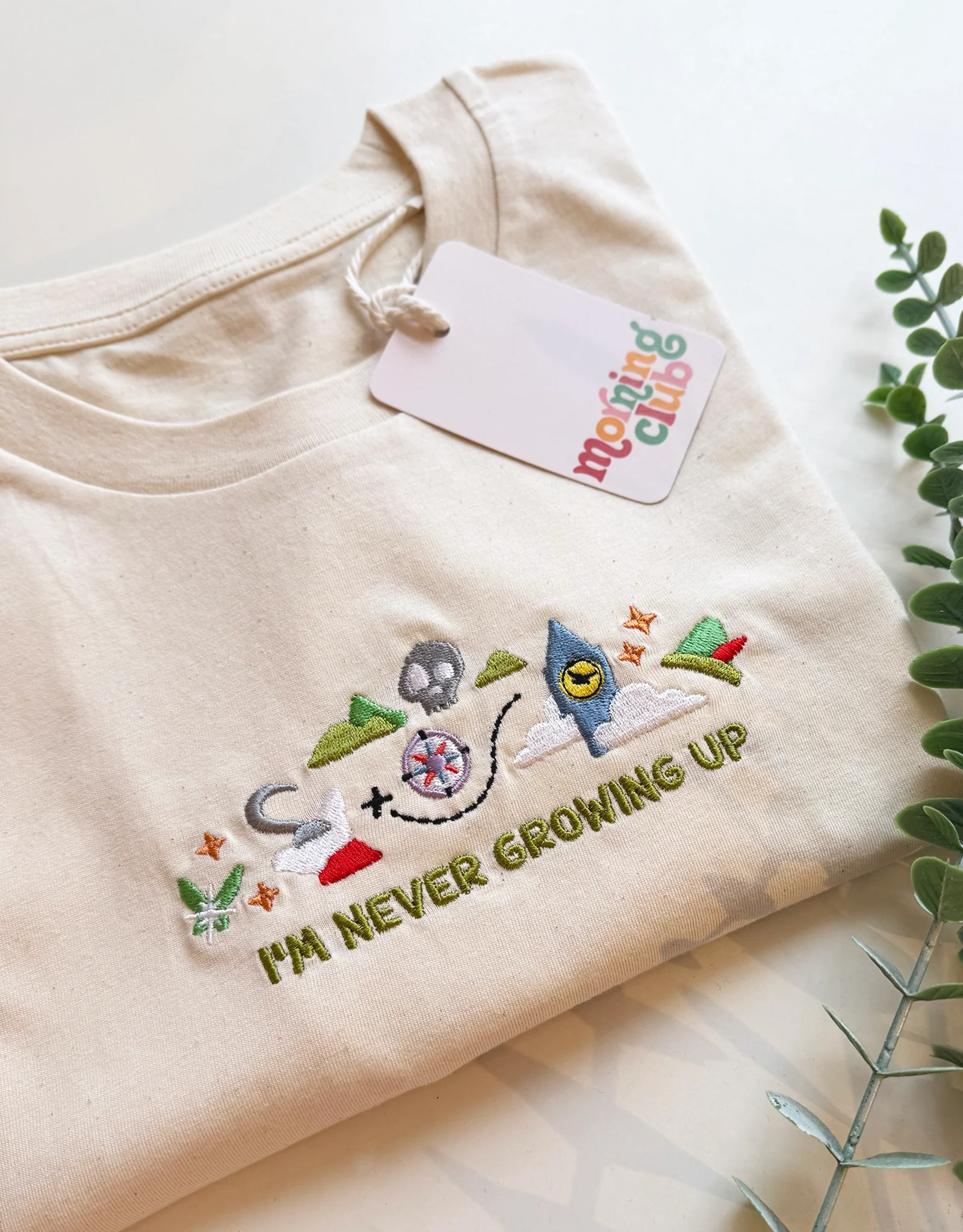 Peter Pan Embroidered Boxy Organic Cotton Hoodie - Image 2
