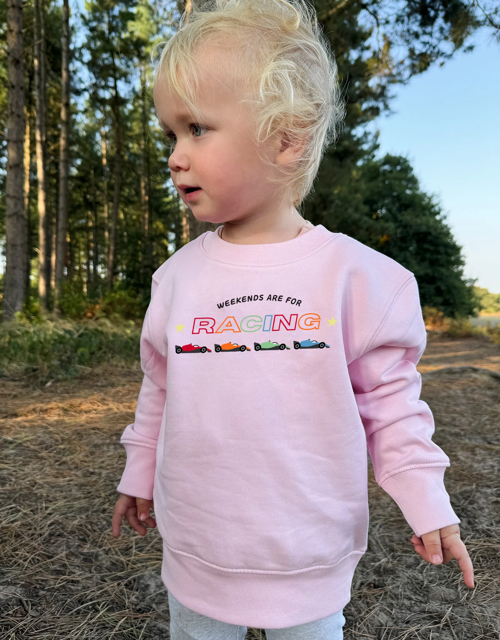 Racing Embroidery Organic Cotton Childrens Sweatshirt - Image 3