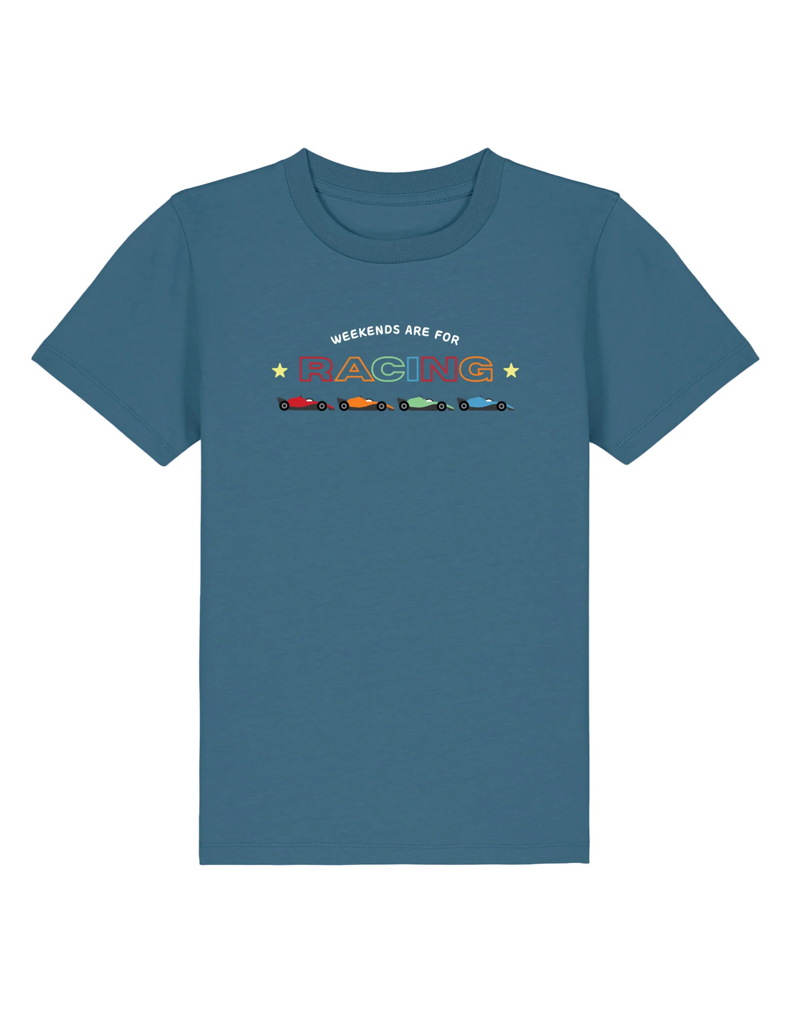 Racing Embroidery Organic Cotton Childrens T-Shirt - Image 12