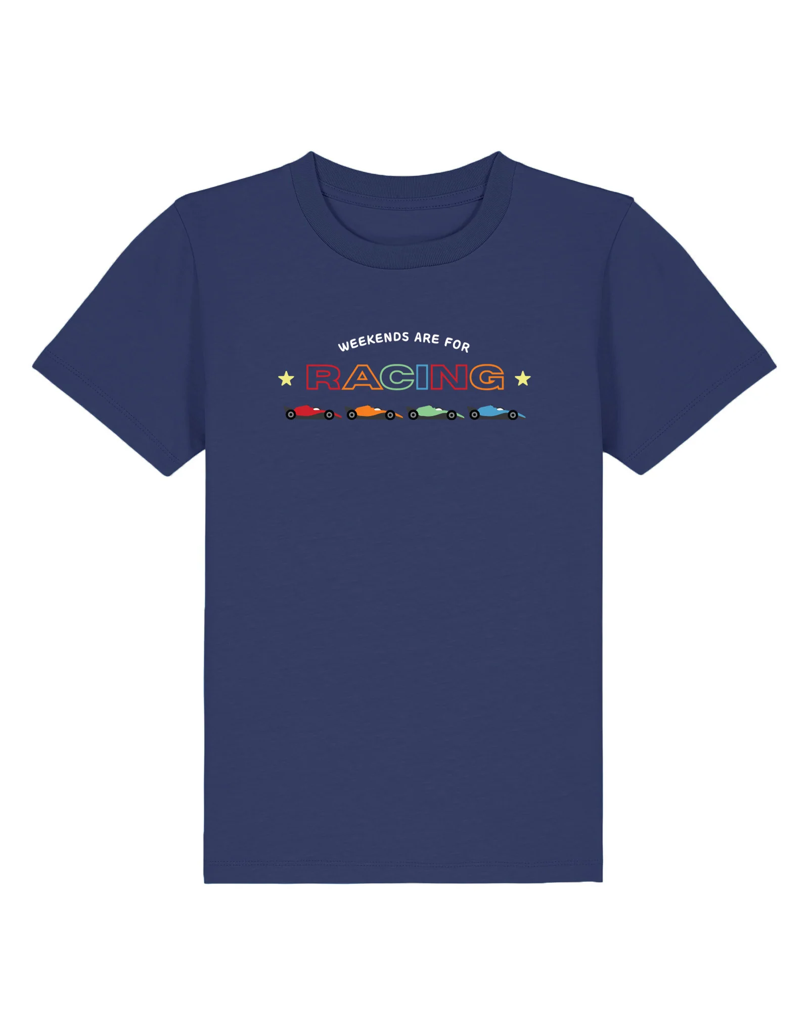 Racing Embroidery Organic Cotton Childrens T-Shirt - Image 4