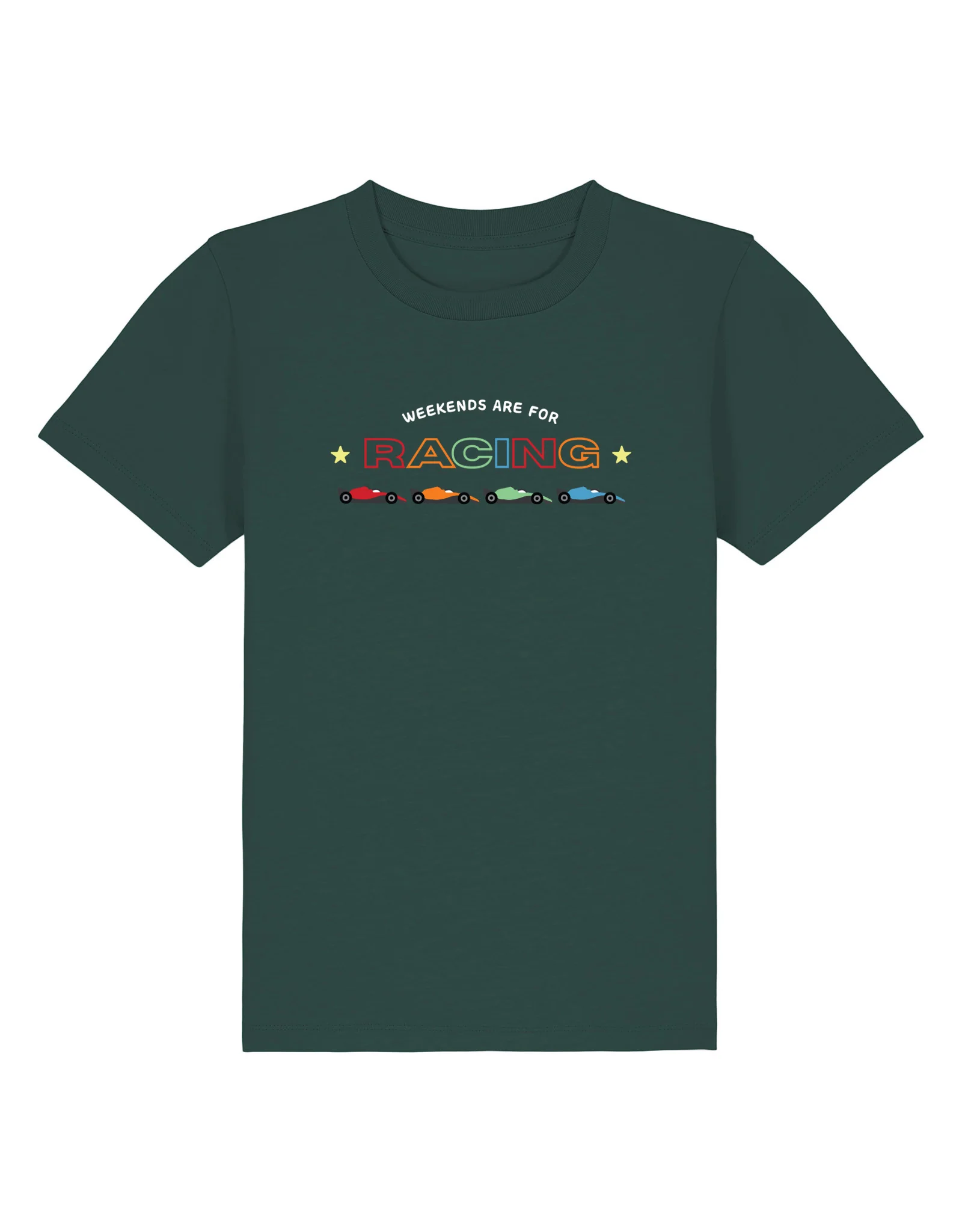 Racing Embroidery Organic Cotton Childrens T-Shirt - Image 8