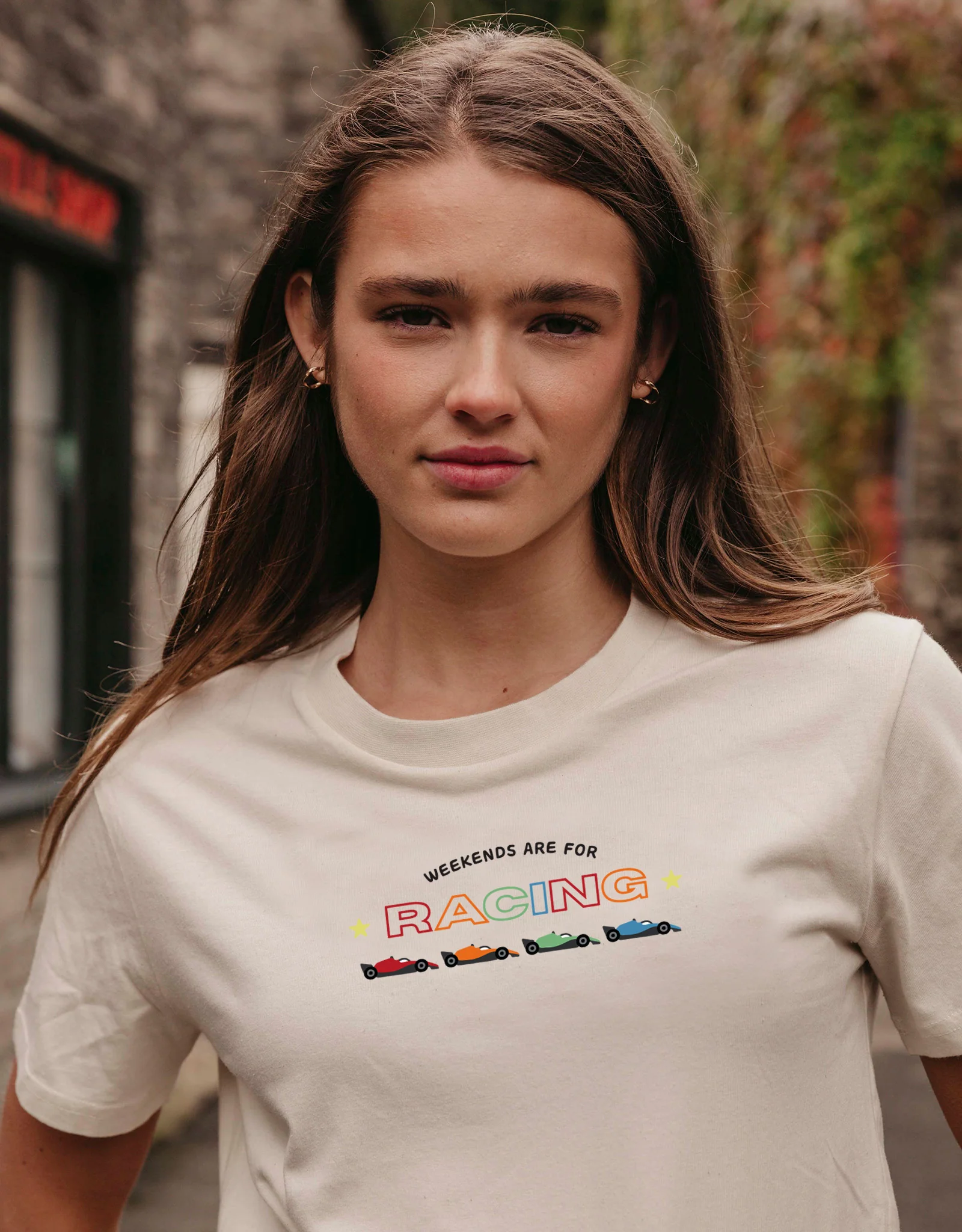 Racing Embroidery Organic Cotton T-Shirt - Image 3