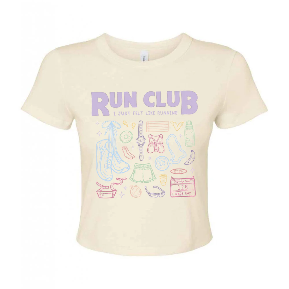 Run Club Printed Micro Rib Baby Tee - Image 10