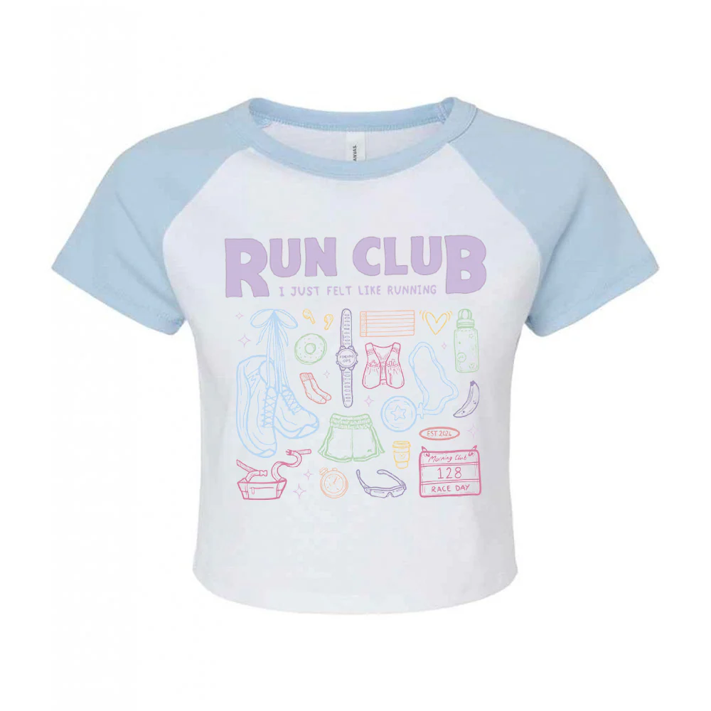 Run Club Printed Micro Rib Baby Tee - Image 11