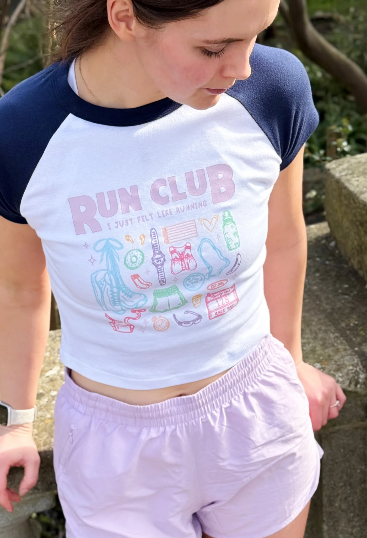 Run Club Printed Micro Rib Baby Tee - Image 3