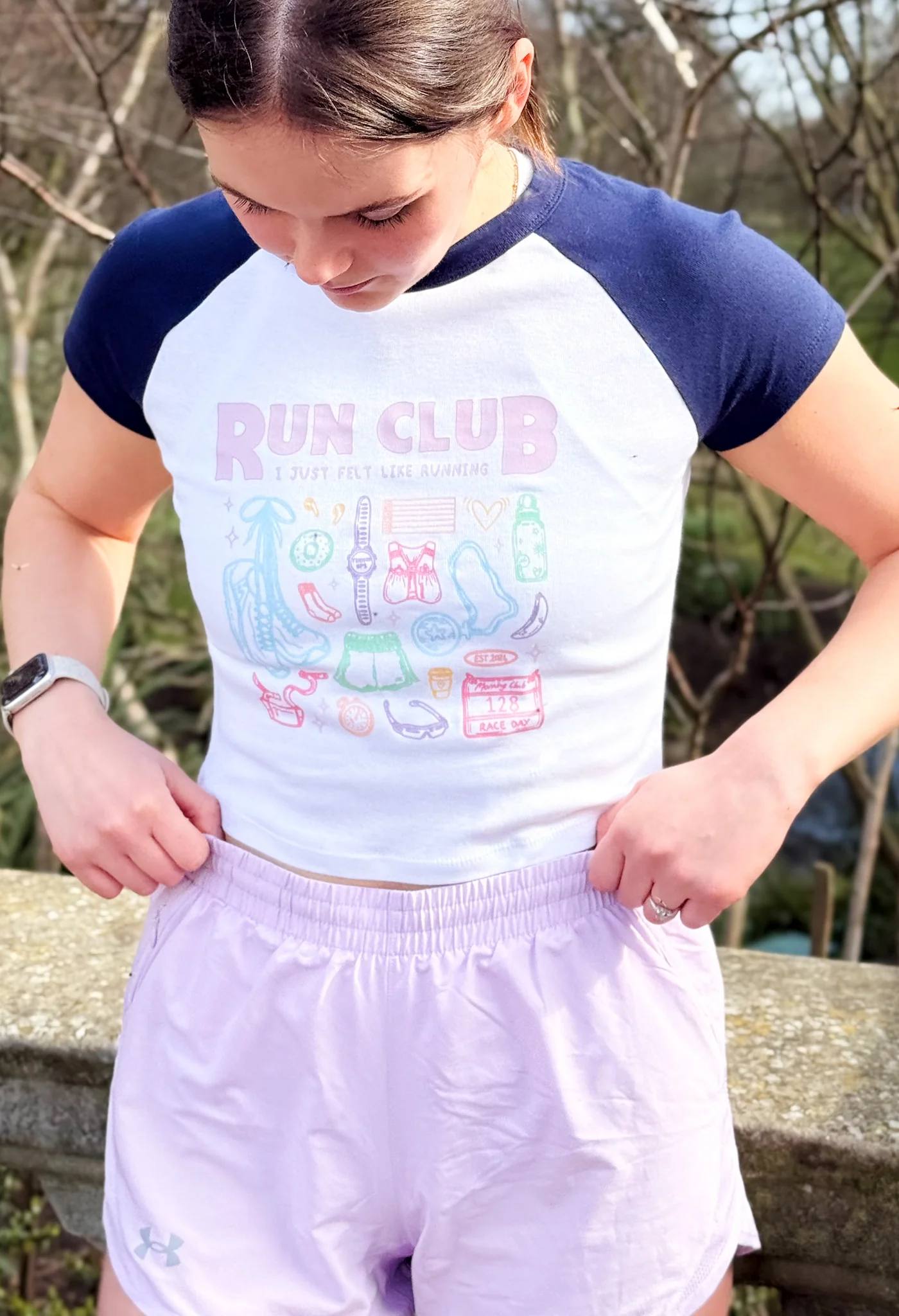 Run Club Printed Micro Rib Baby Tee - Image 4