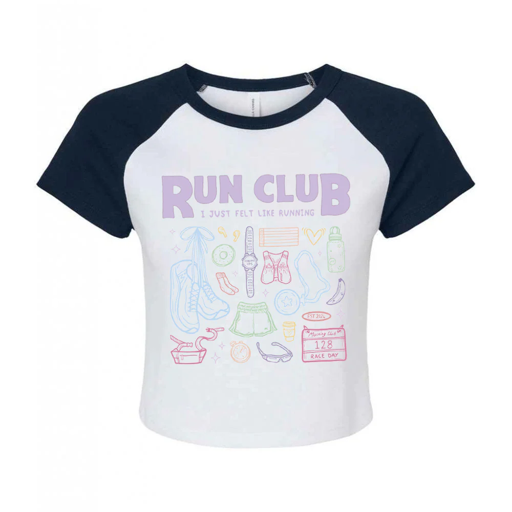 Run Club Printed Micro Rib Baby Tee - Image 5