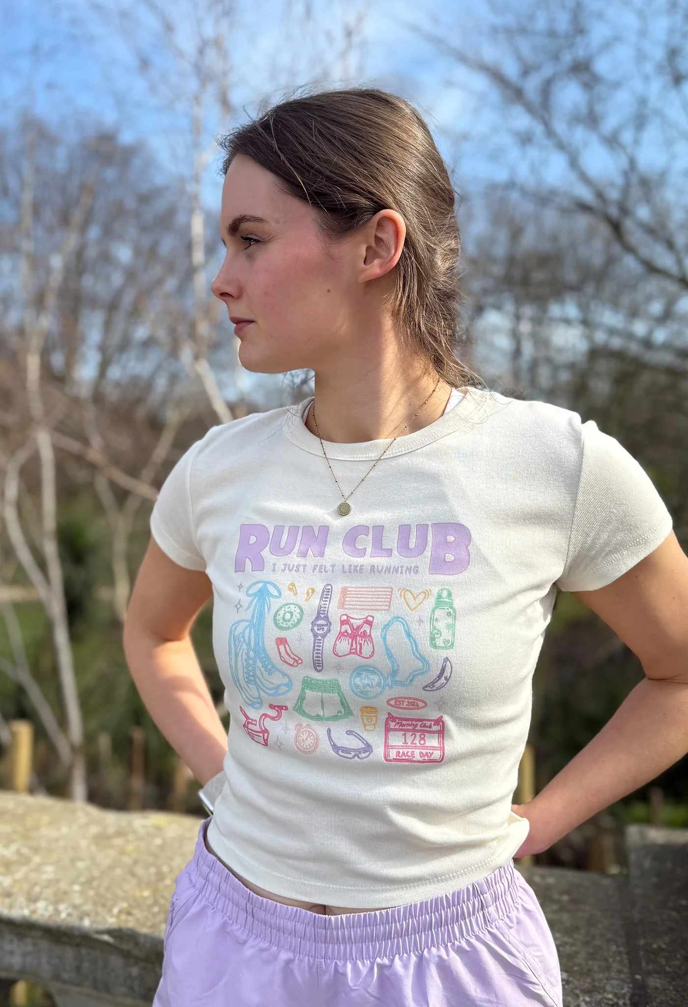 Run Club Printed Micro Rib Baby Tee - Image 6