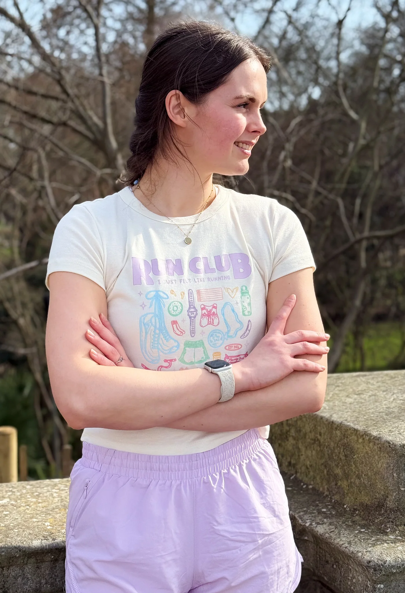 Run Club Printed Micro Rib Baby Tee - Image 9