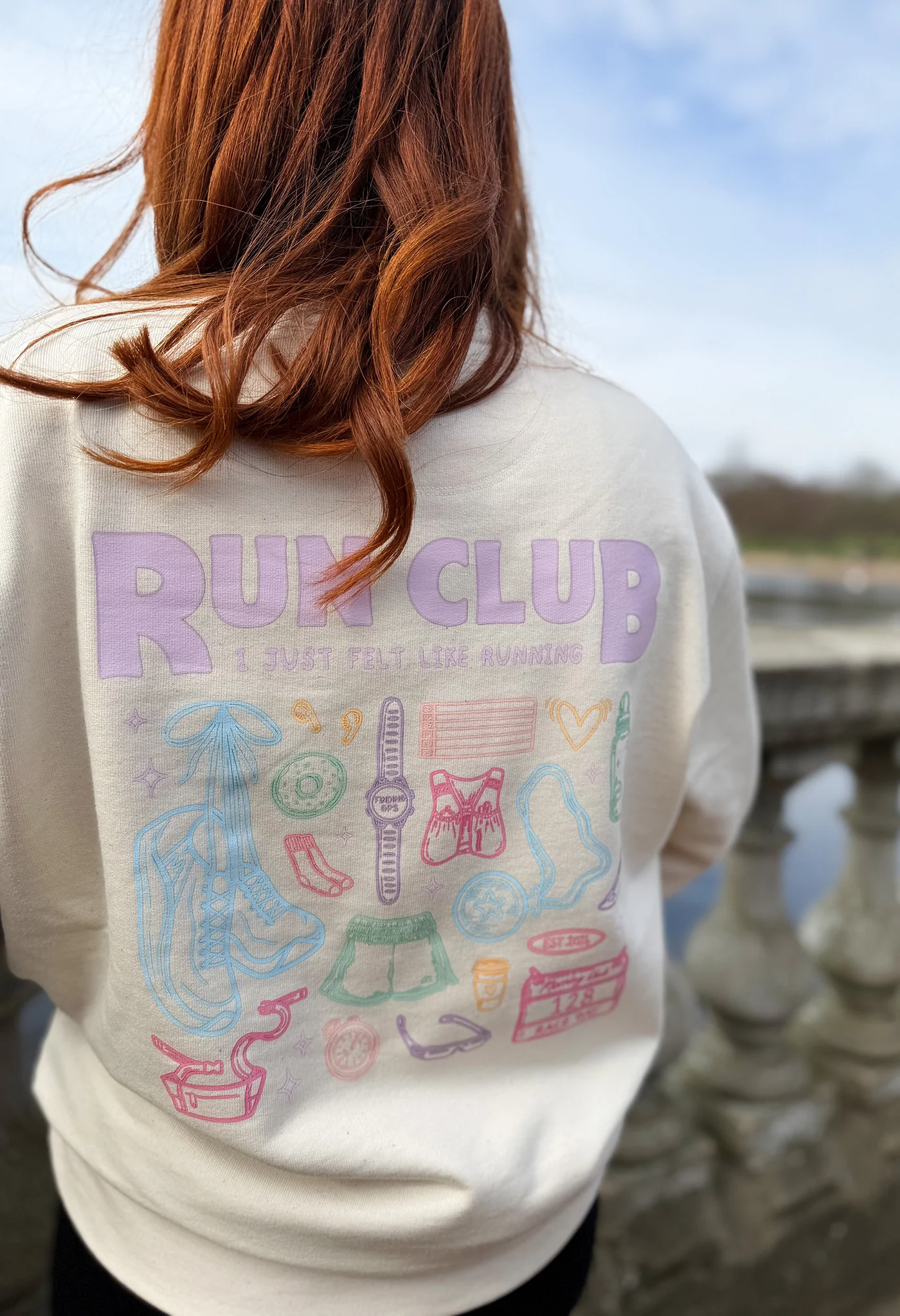 Run Club Printed Organic Cotton Sweatshirt
