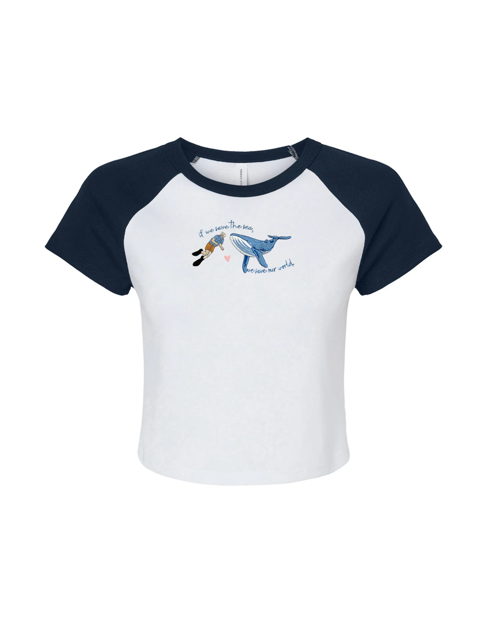 Save The Sea Embroidered Micro Rib Baby Tee - Image 10