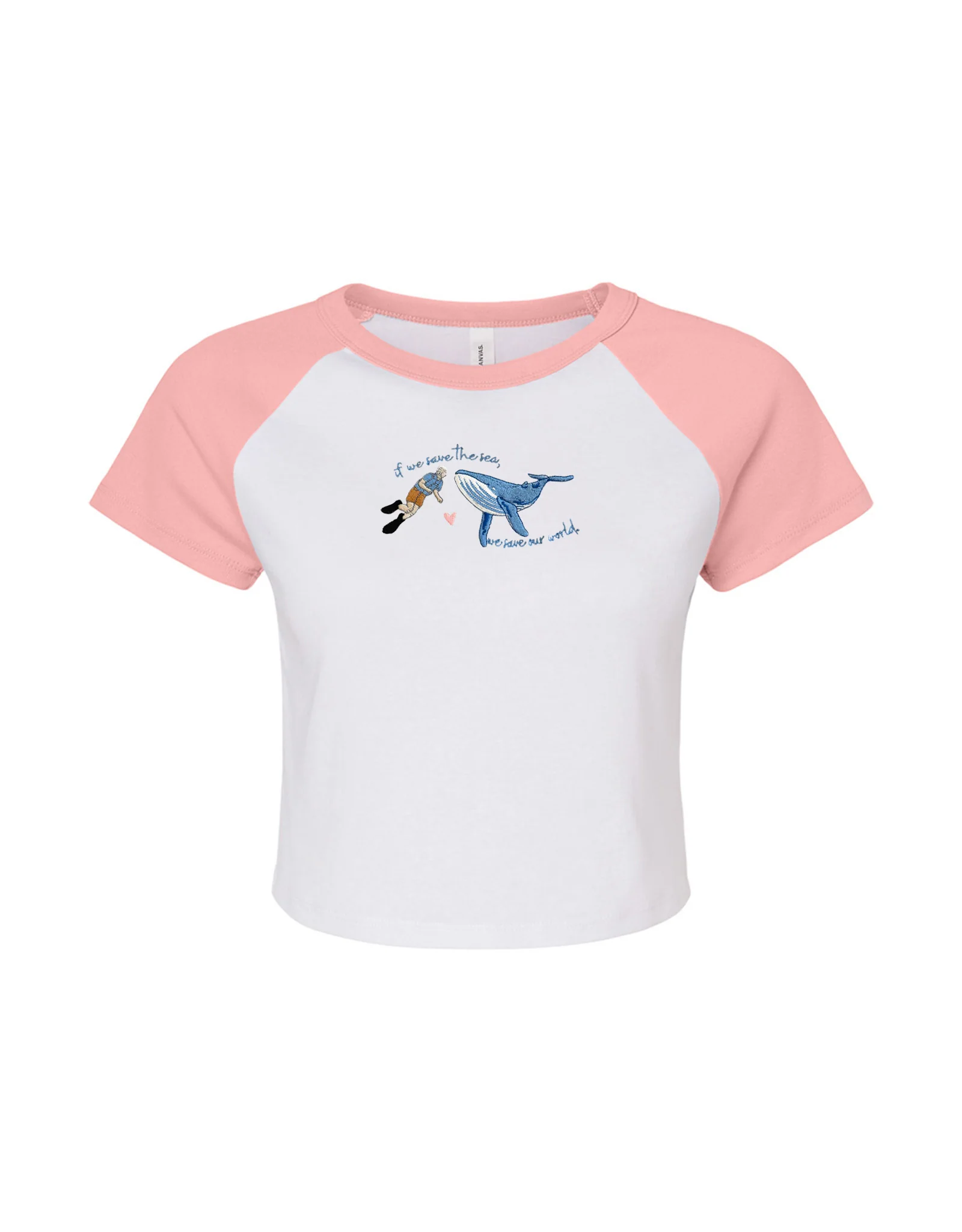 Save The Sea Embroidered Micro Rib Baby Tee - Image 11