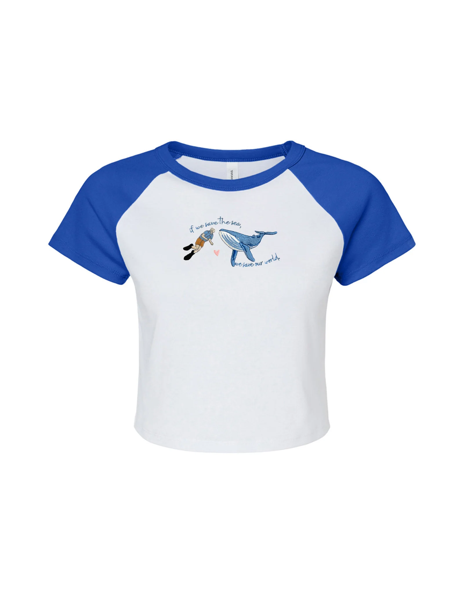 Save The Sea Embroidered Micro Rib Baby Tee - Image 9