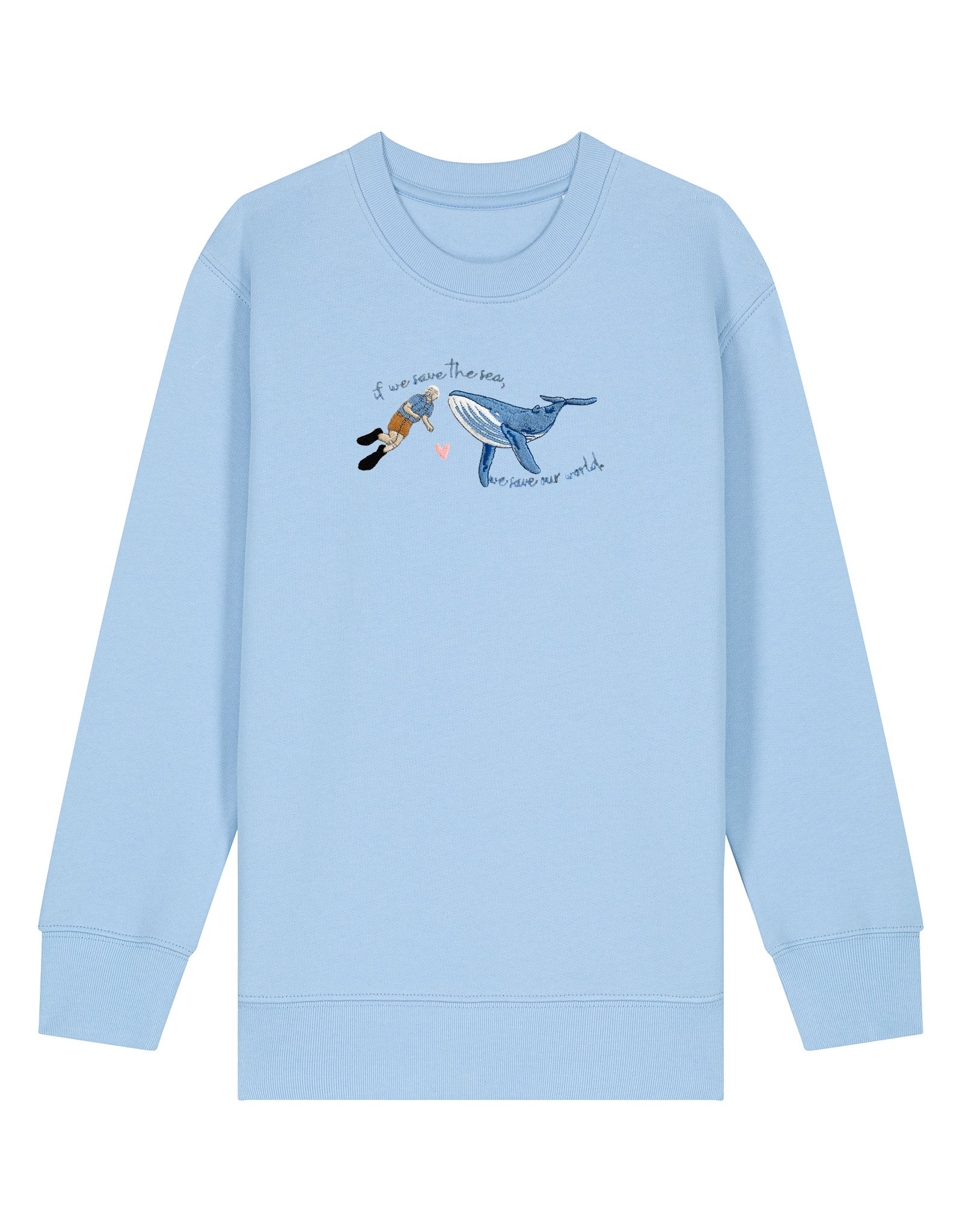 Save The Sea Embroidered Organic Cotton Childrens Sweatshirt - Image 4