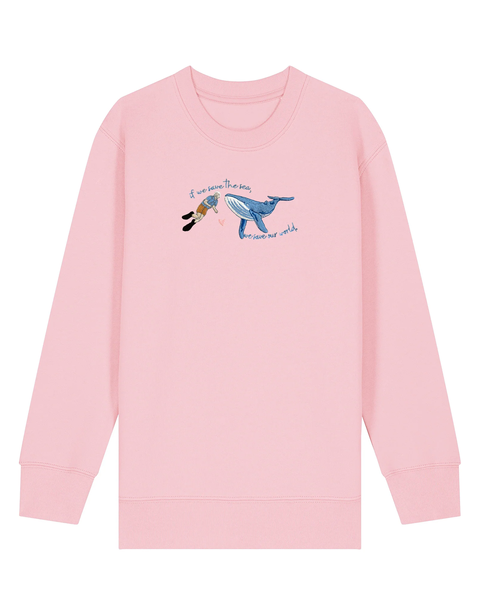 Save The Sea Embroidered Organic Cotton Childrens Sweatshirt - Image 5