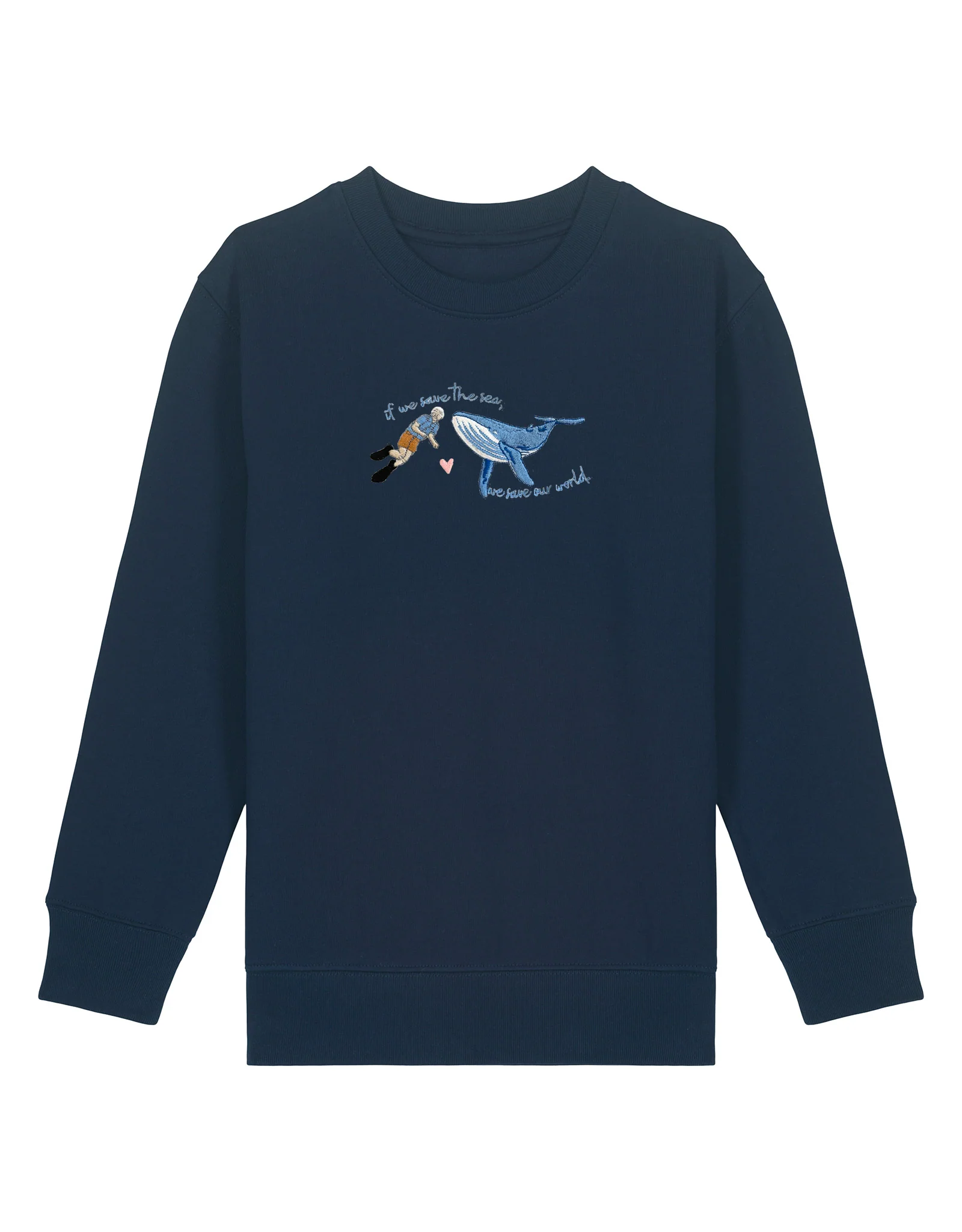 Save The Sea Embroidered Organic Cotton Childrens Sweatshirt - Image 7