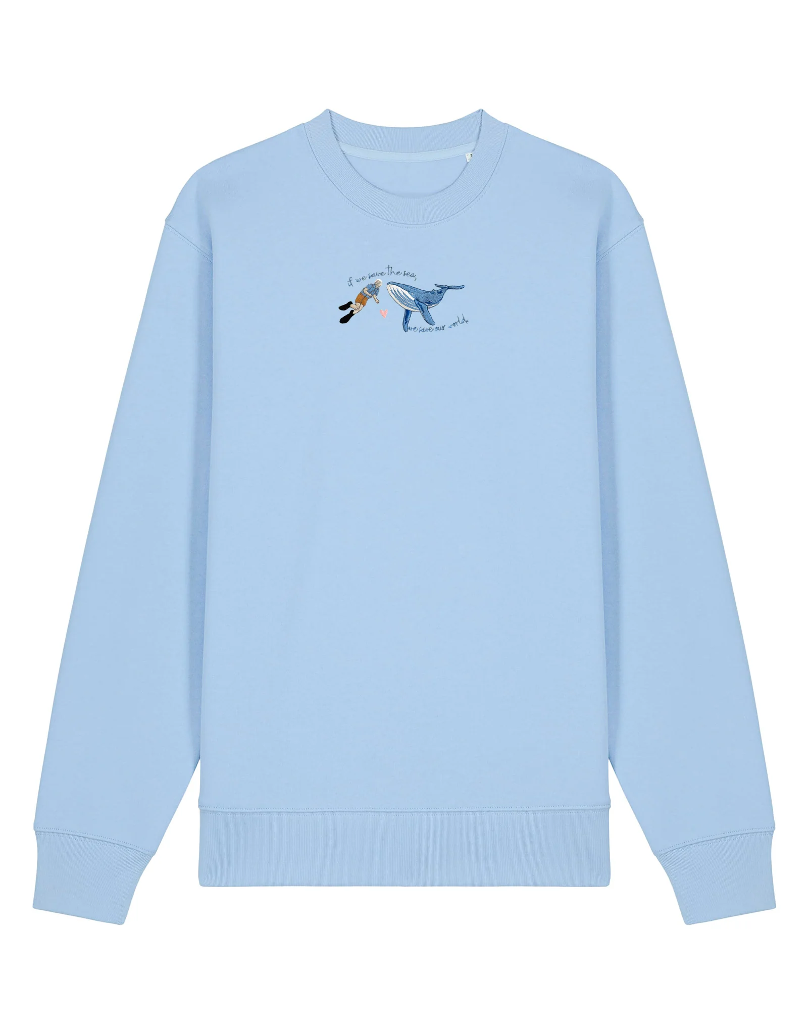 Save The Sea Embroidered Organic Cotton Sweatshirt - Image 3