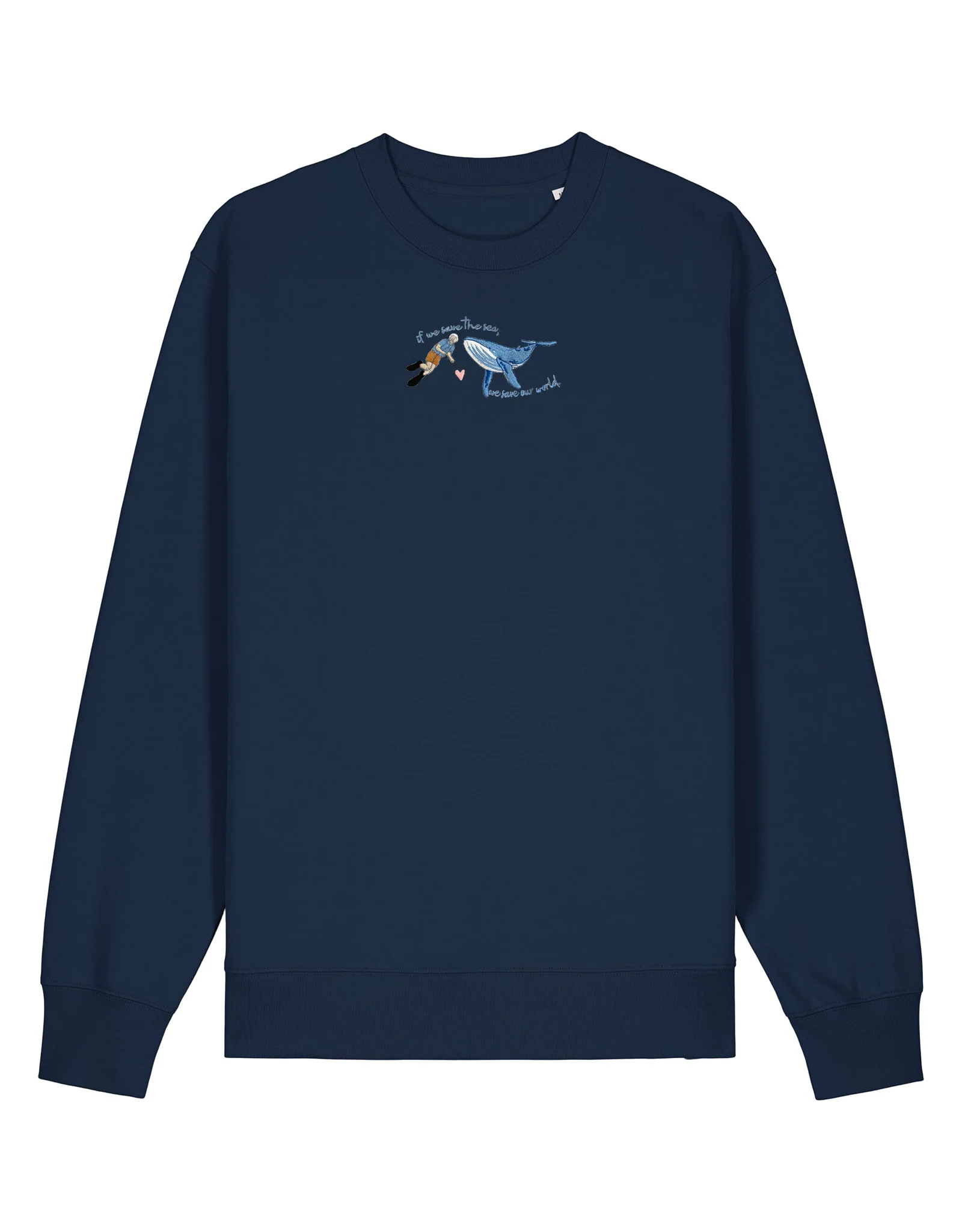 Save The Sea Embroidered Organic Cotton Sweatshirt - Image 4