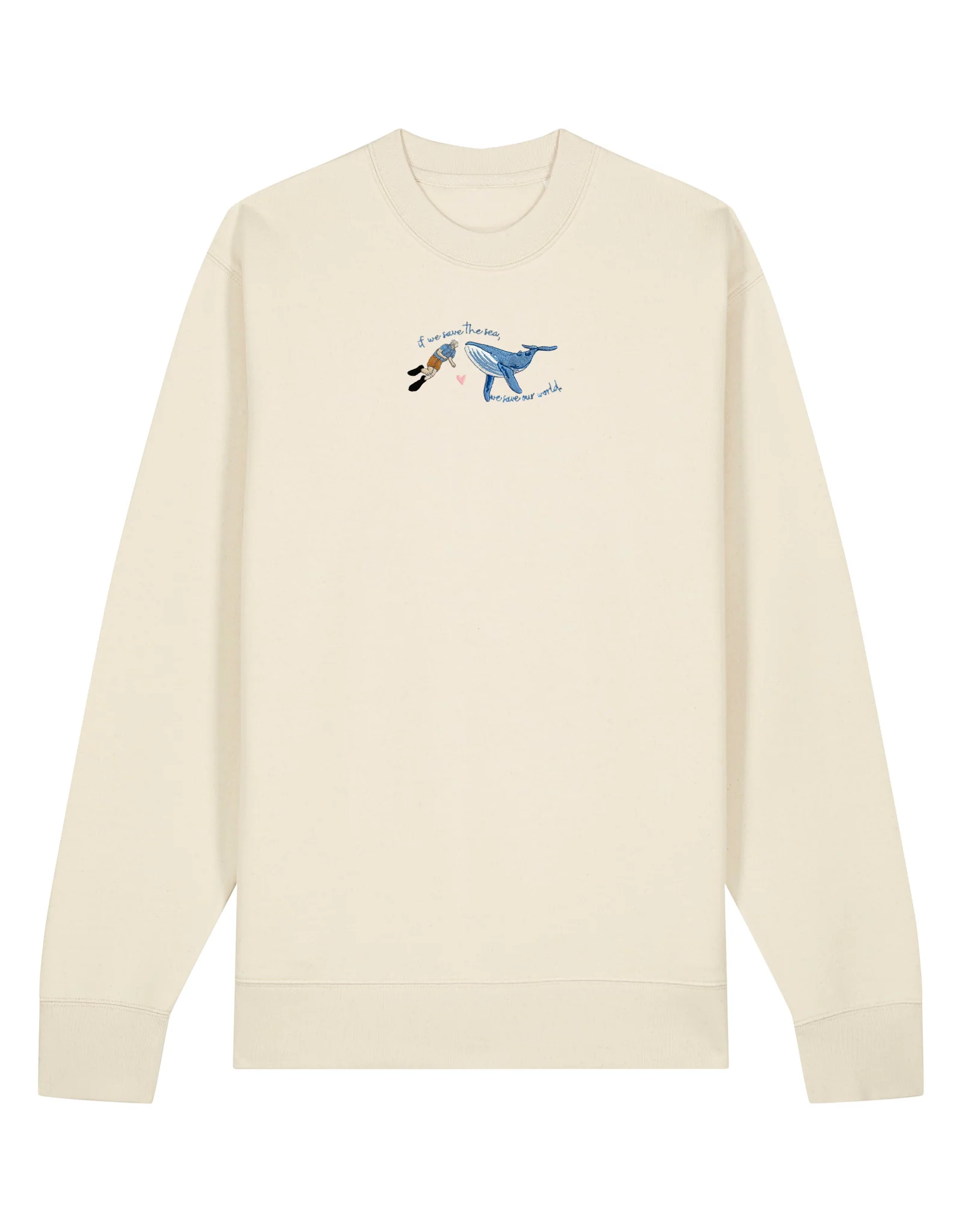 Save The Sea Embroidered Organic Cotton Sweatshirt - Image 8