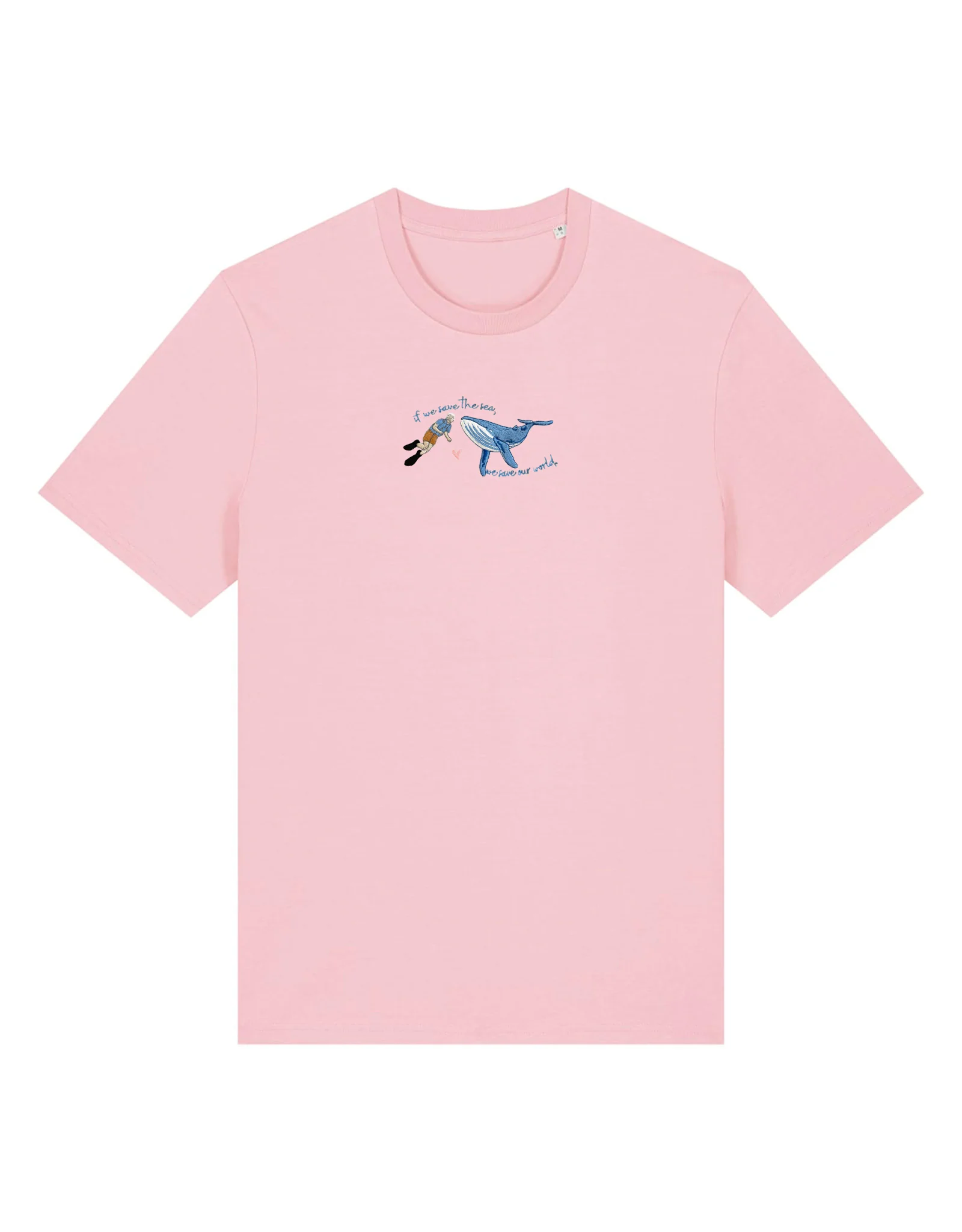 Save The Sea Embroidered Organic Cotton T-Shirt - Image 6