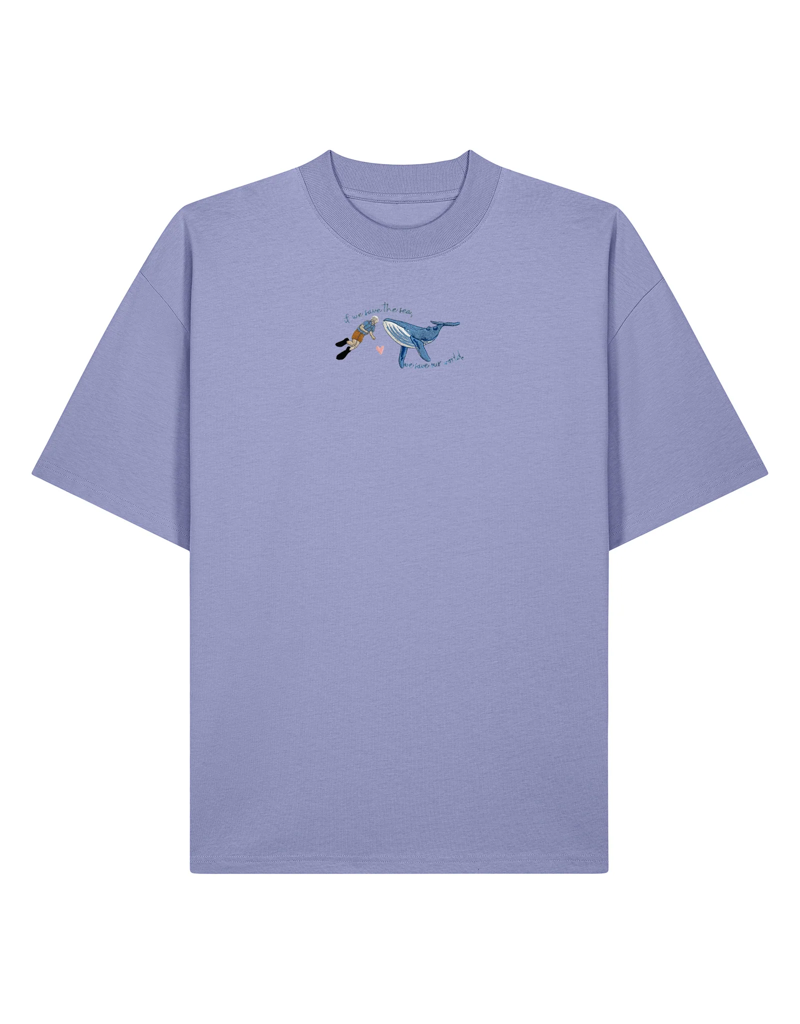 Save The Sea Embroidered Oversized Organic Cotton Tee - Image 6