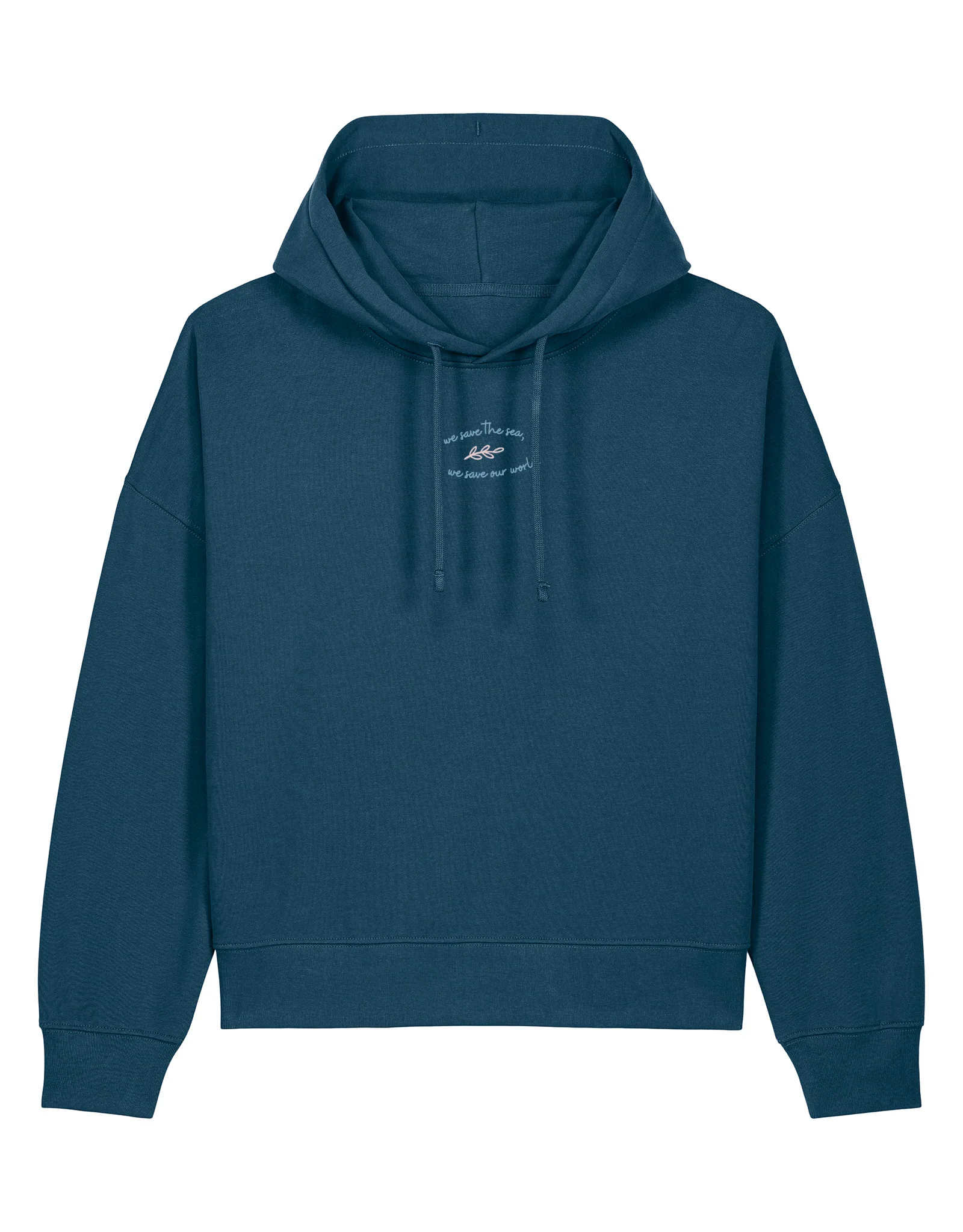 Save The Sea Printed Boxy Organic Cotton Hoodie - Image 5