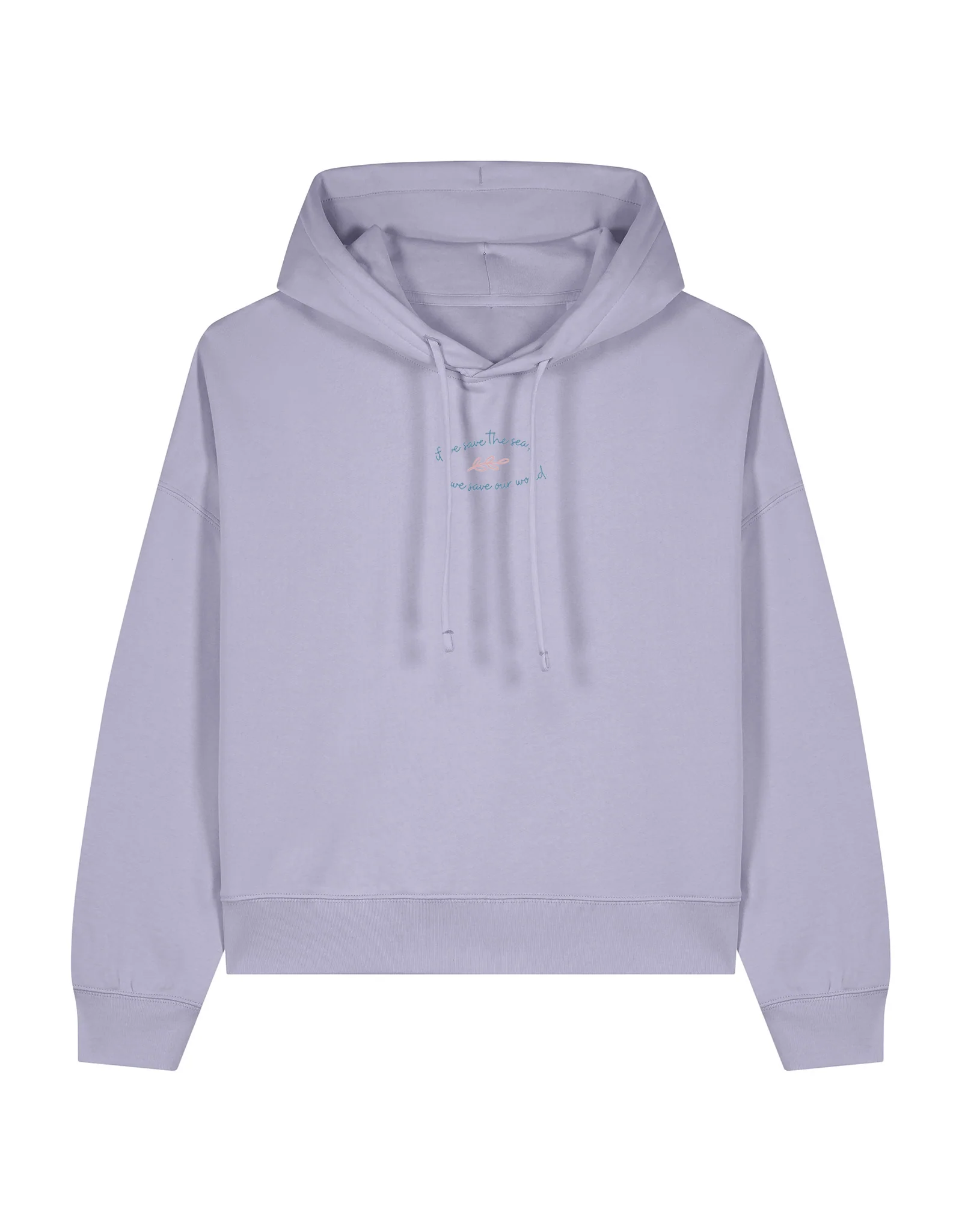 Save The Sea Printed Boxy Organic Cotton Hoodie - Image 7