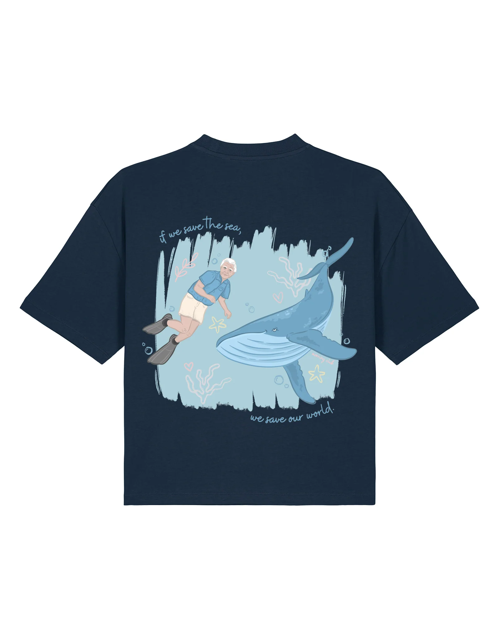 Save The Sea Printed Boxy Organic Cotton Tee - Image 10