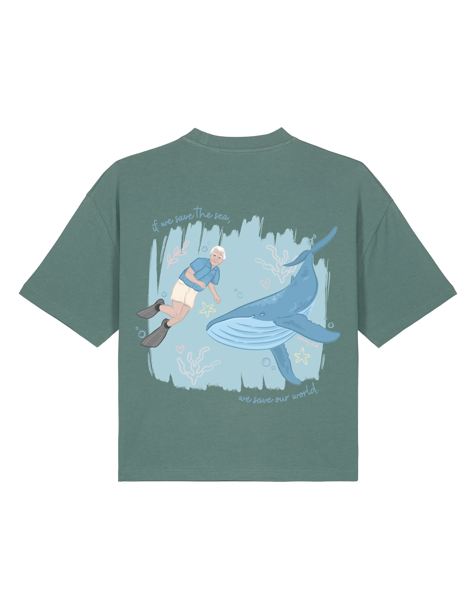 Save The Sea Printed Boxy Organic Cotton Tee - Image 13