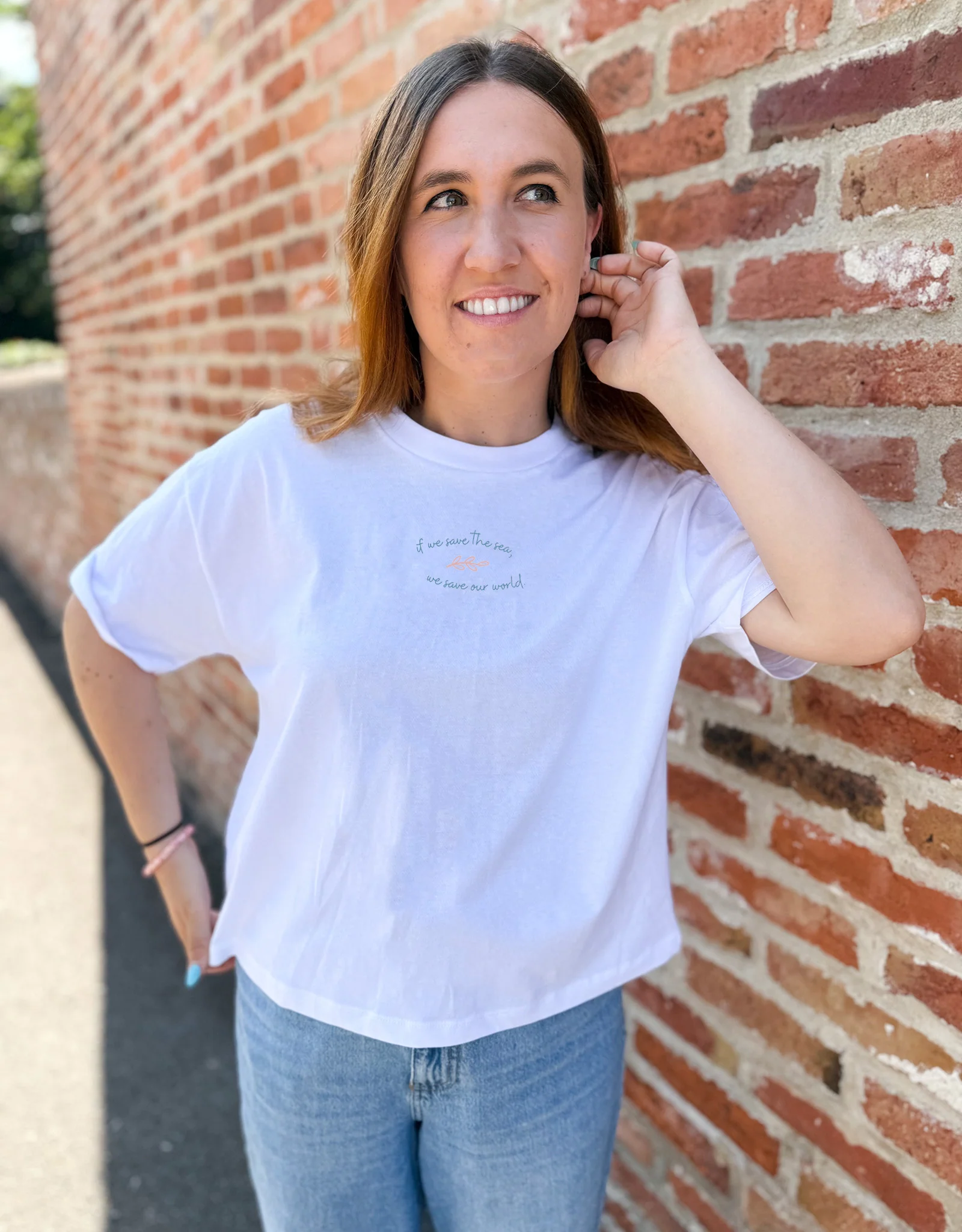 Save The Sea Printed Boxy Organic Cotton Tee - Image 3