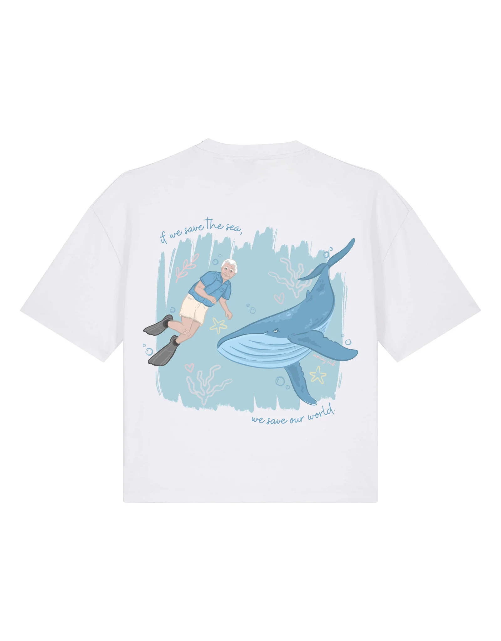 Save The Sea Printed Boxy Organic Cotton Tee - Image 4