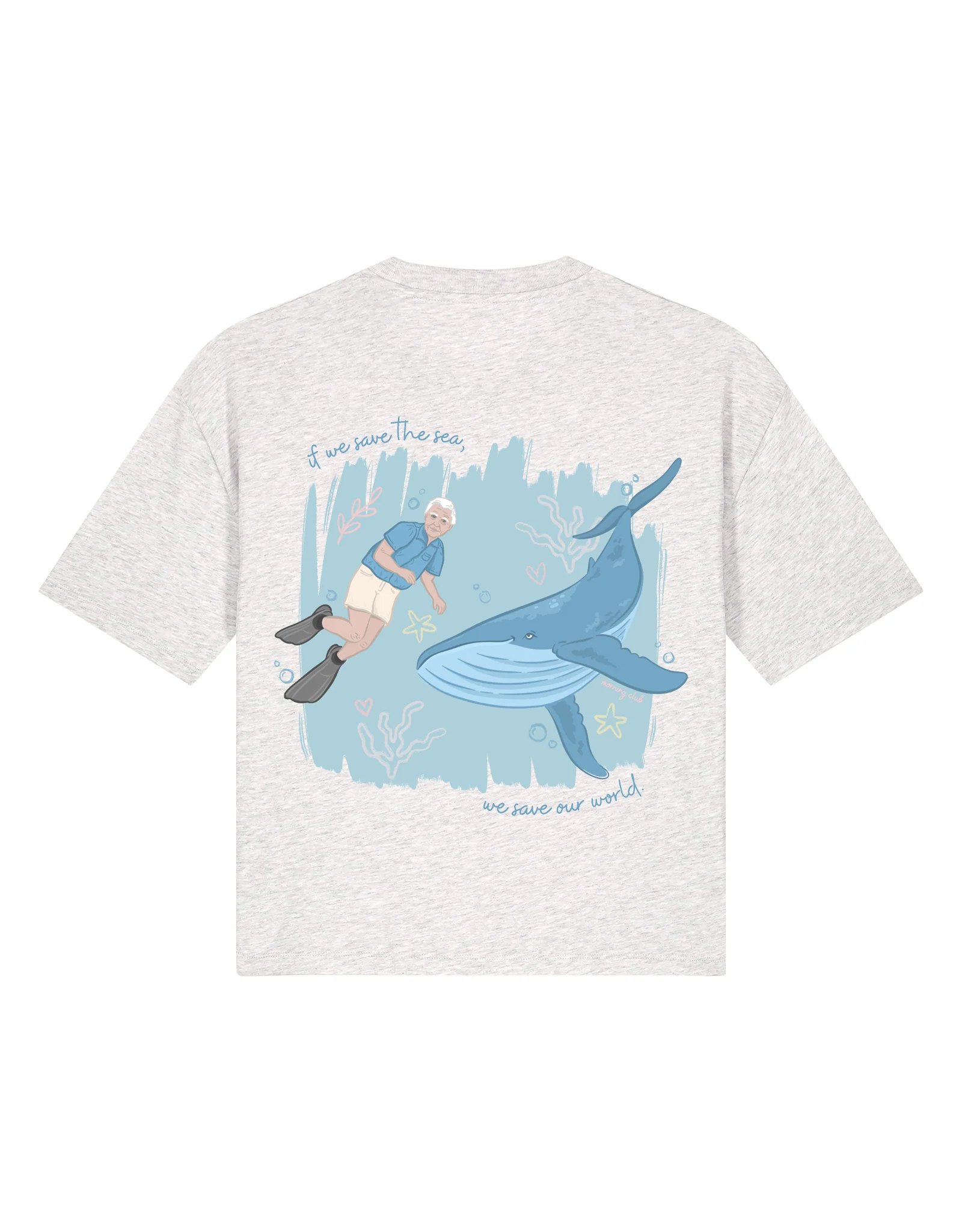 Save The Sea Printed Boxy Organic Cotton Tee - Image 7