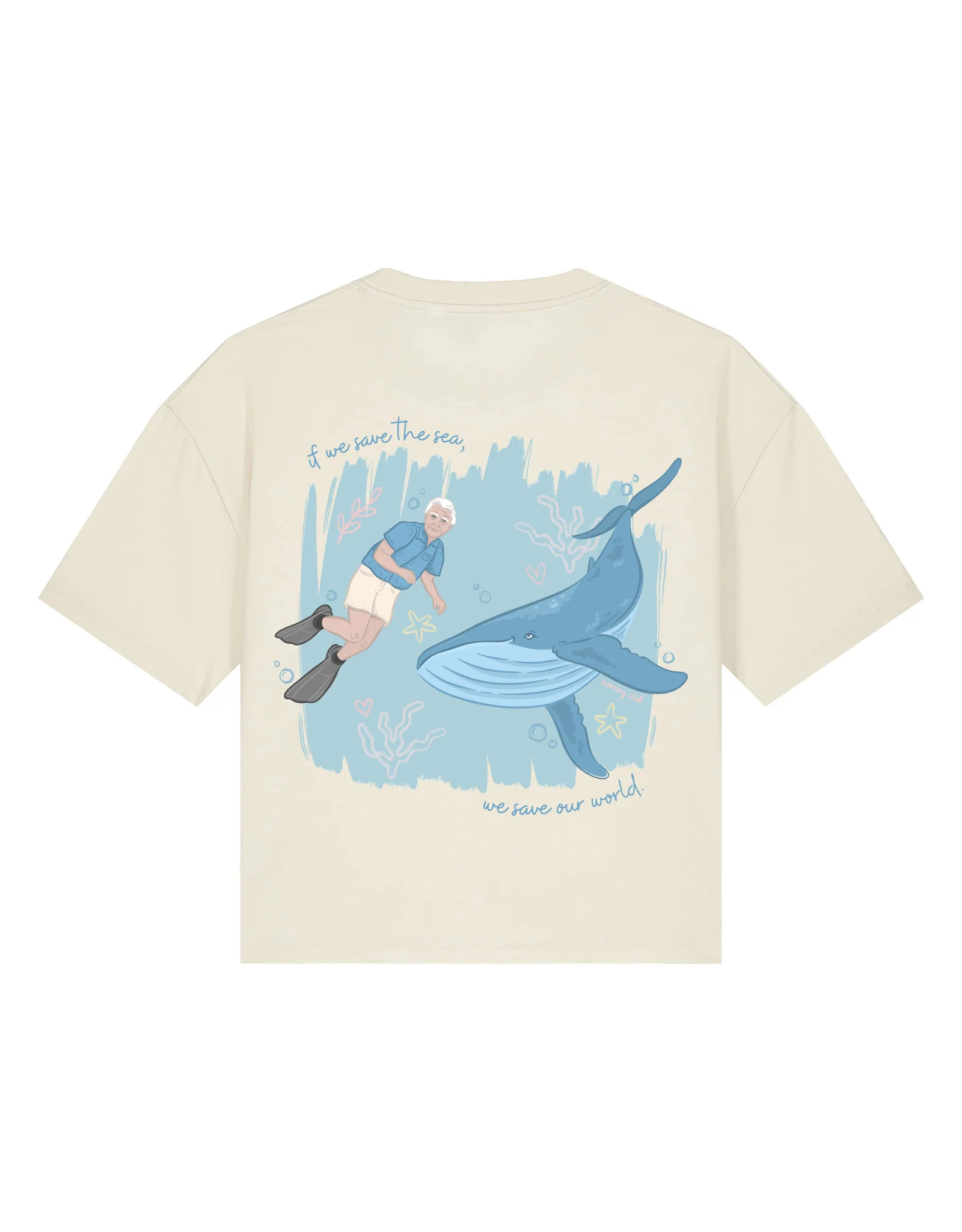 Save The Sea Printed Boxy Organic Cotton Tee - Image 9