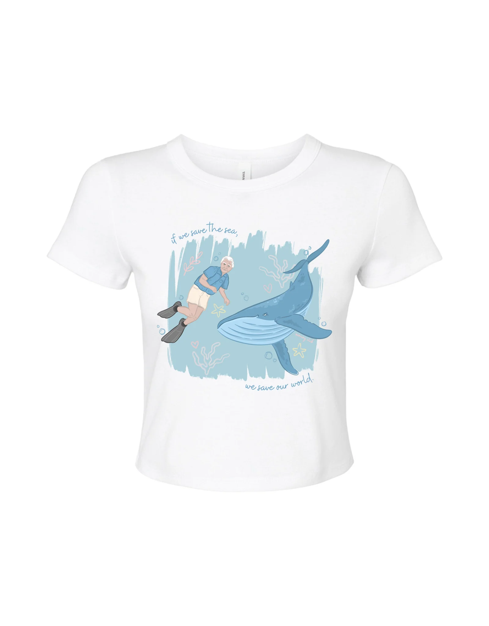 Save The Sea Printed Micro Rib Baby Tee - Image 10