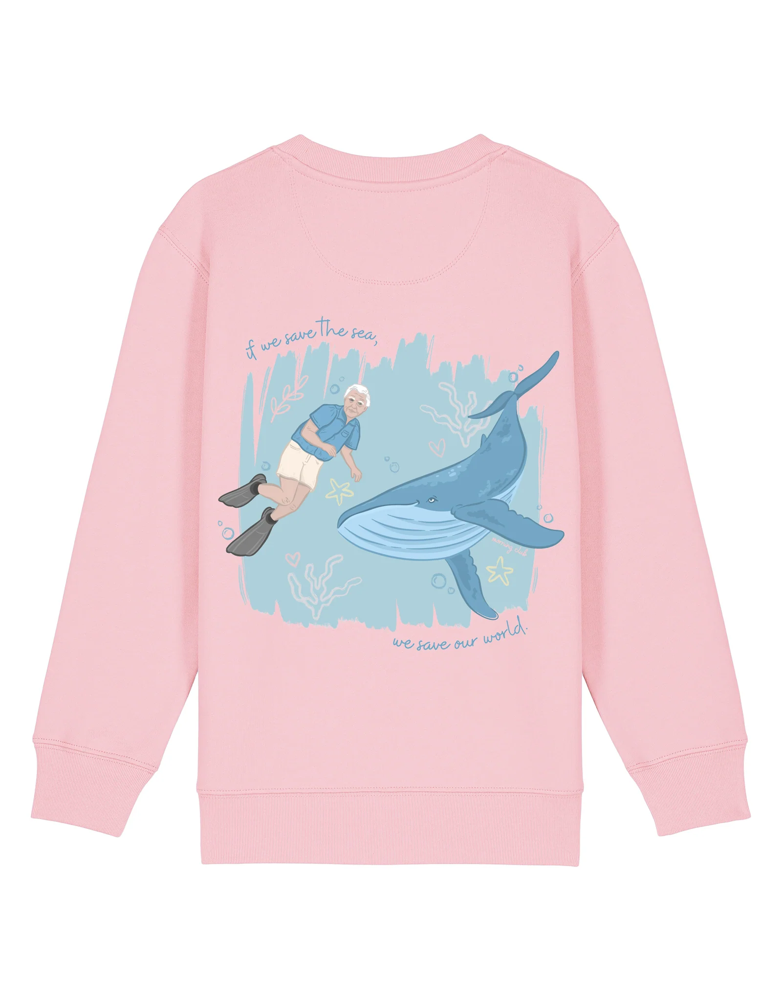 Save The Sea Printed Organic Cotton Childrens Sweatshirt - Image 4
