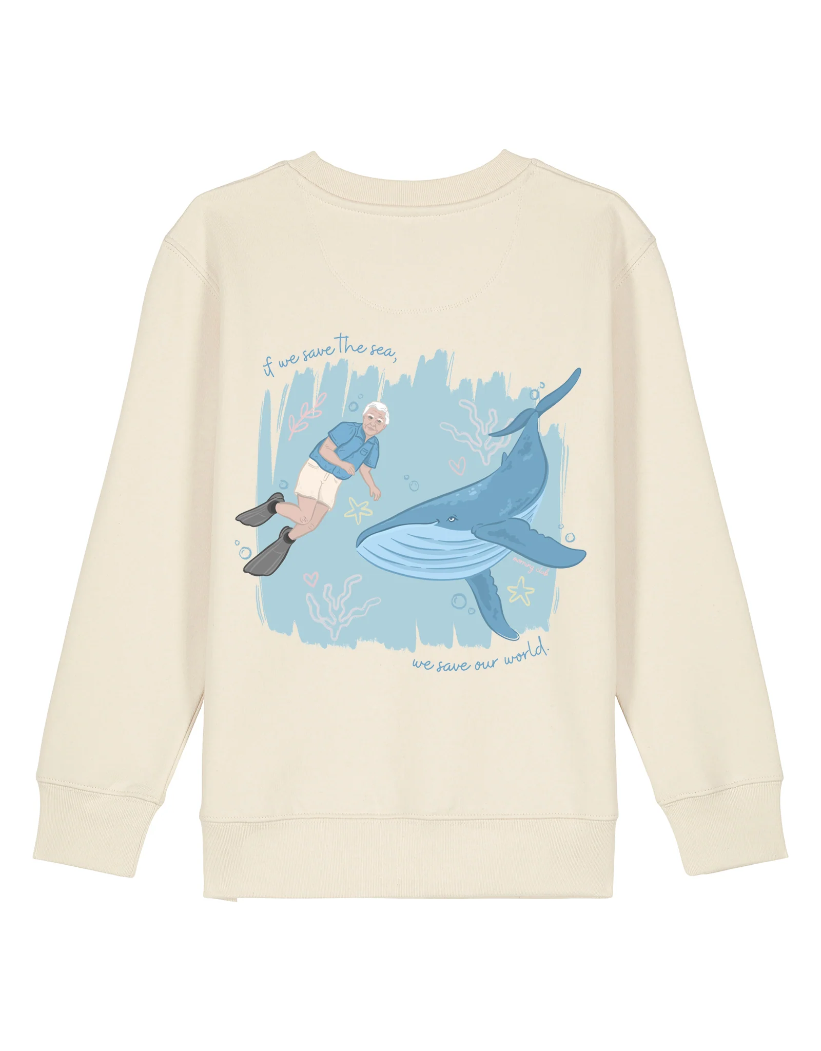 Save The Sea Printed Organic Cotton Childrens Sweatshirt - Image 8