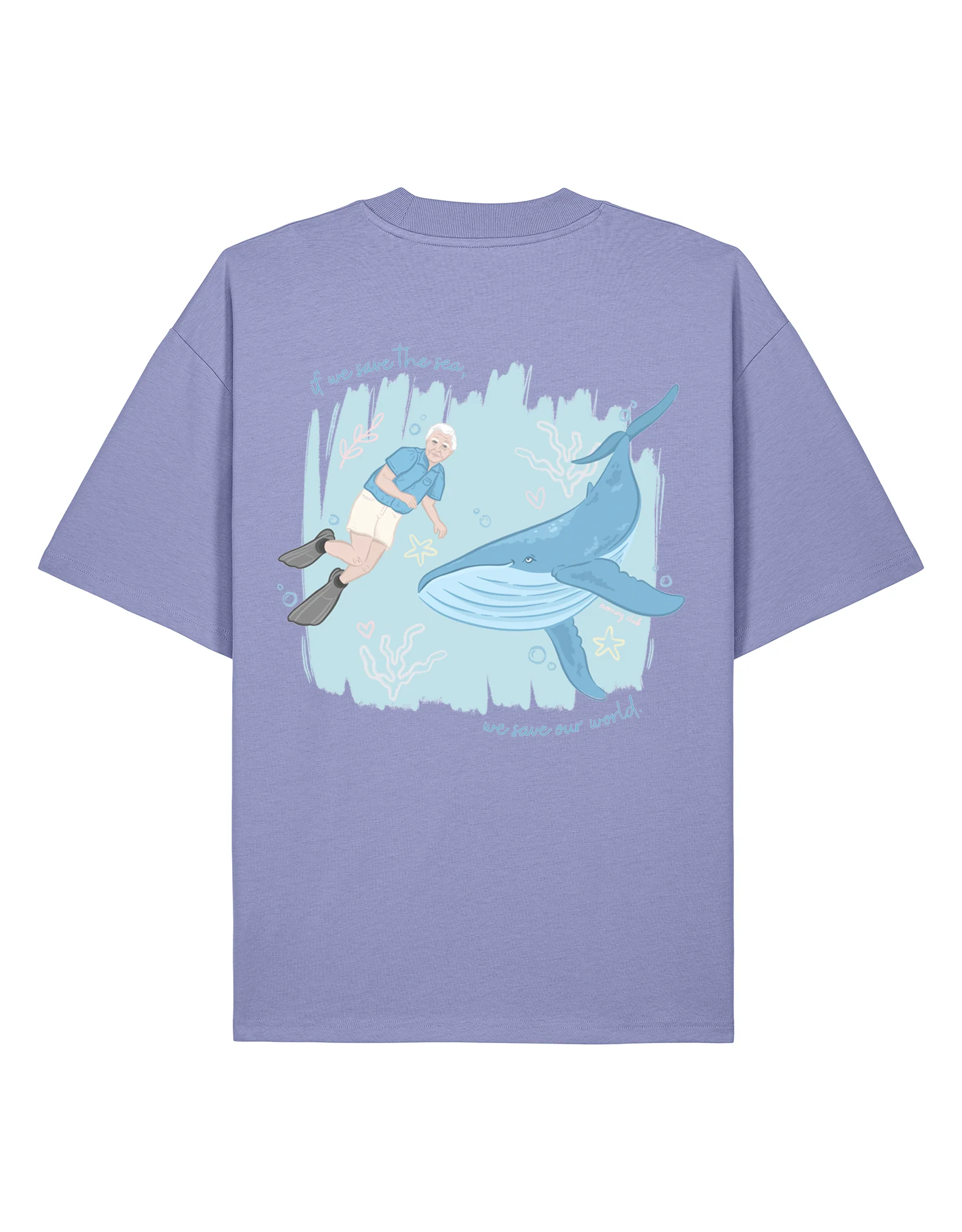 Save The Sea Printed Oversized Organic Cotton Tee - Image 8