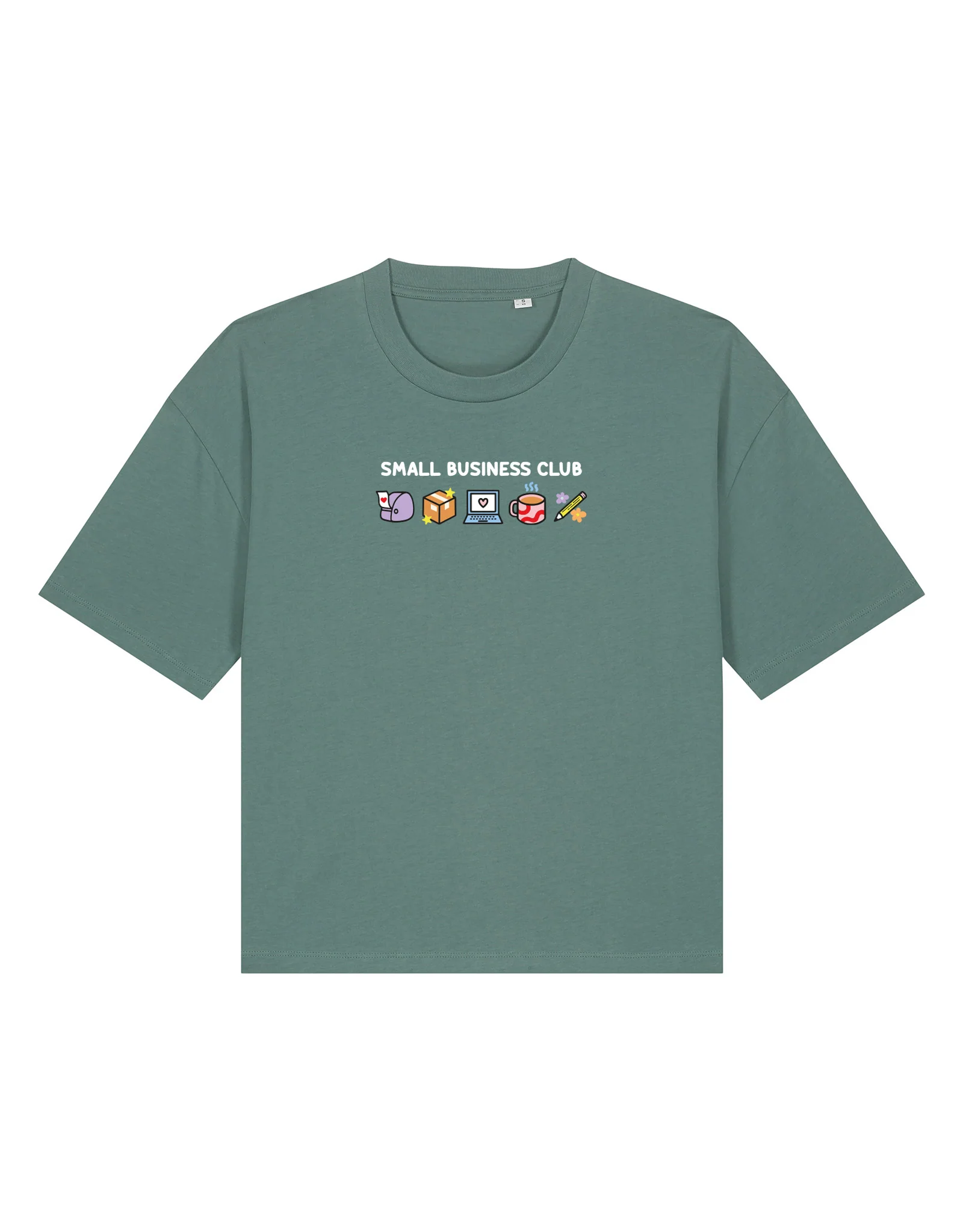 Small Business Club Embroidered Boxy Organic Cotton Tee - Image 4