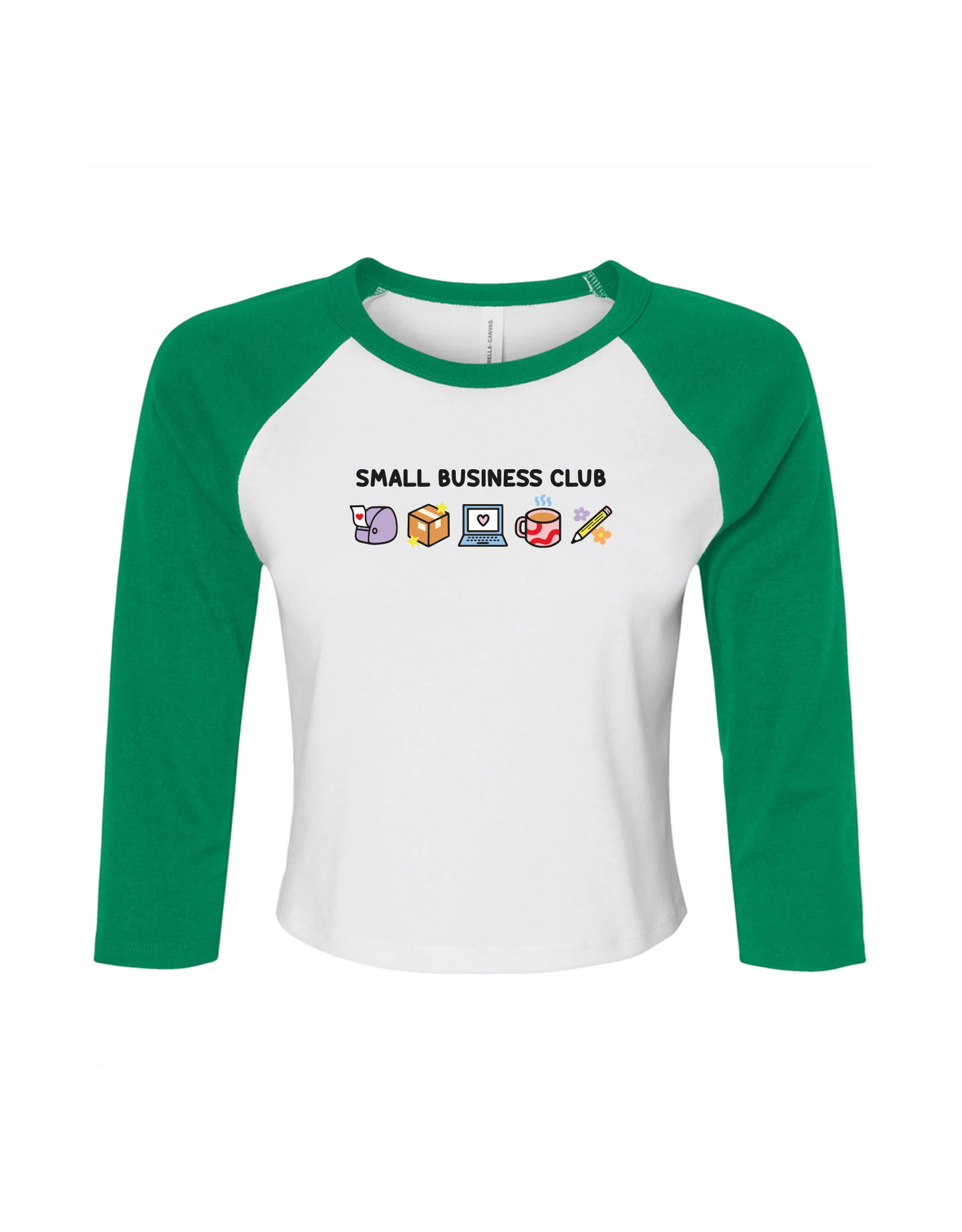 Small Business Club Embroidered Micro Rib 3/4 Sleeve Tee - Image 5