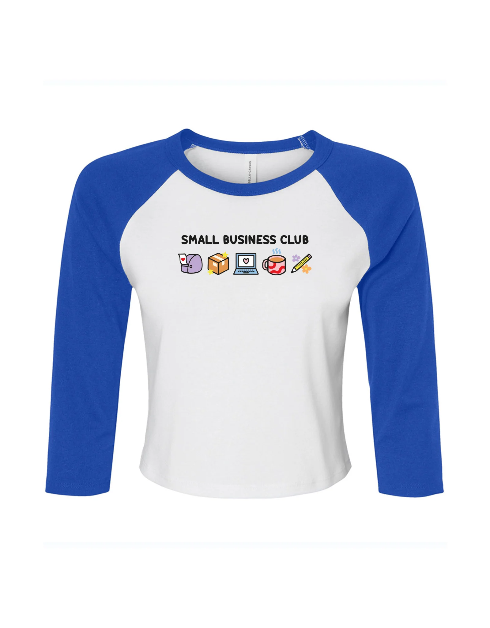 Small Business Club Embroidered Micro Rib 3/4 Sleeve Tee - Image 6