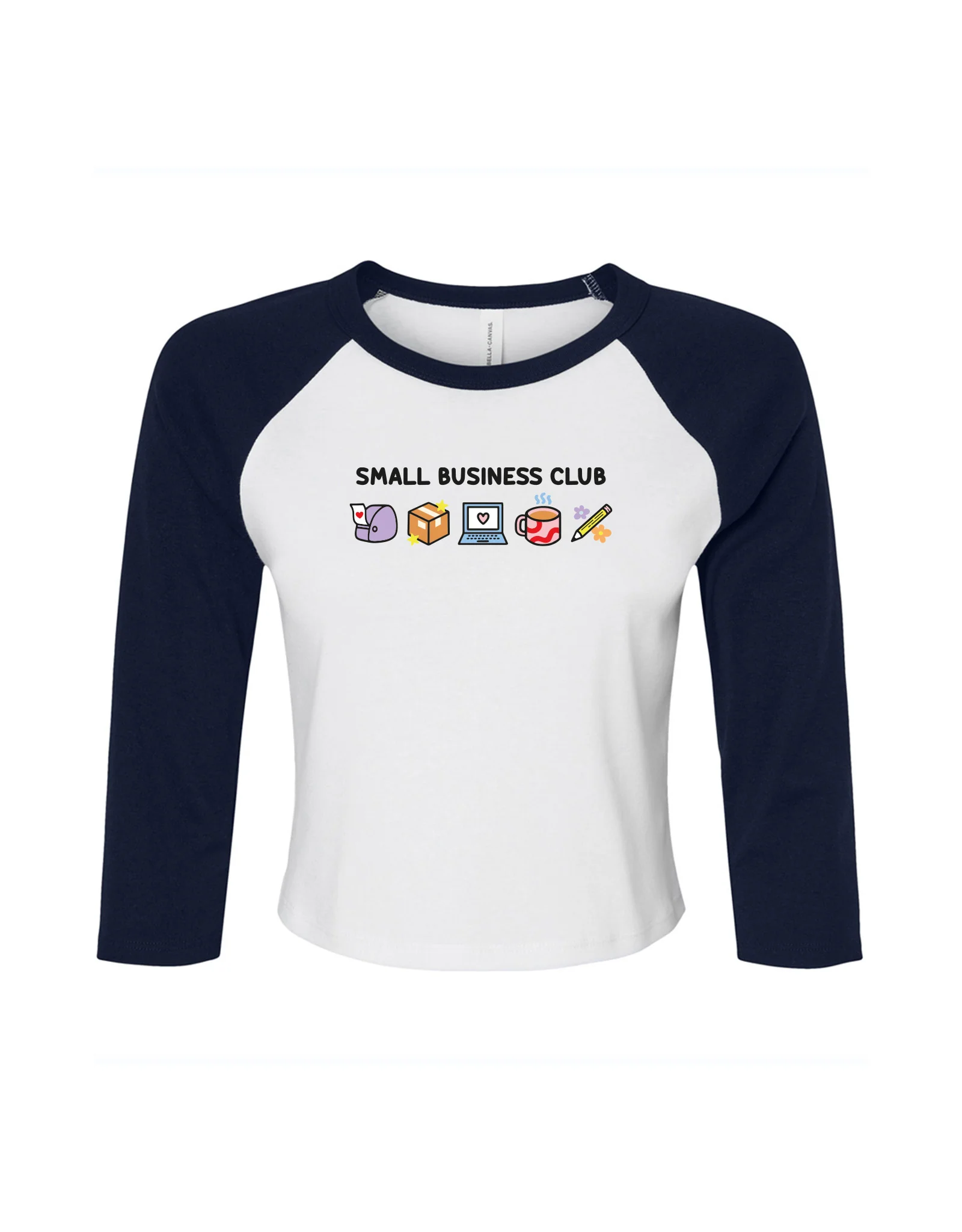 Small Business Club Embroidered Micro Rib 3/4 Sleeve Tee - Image 7