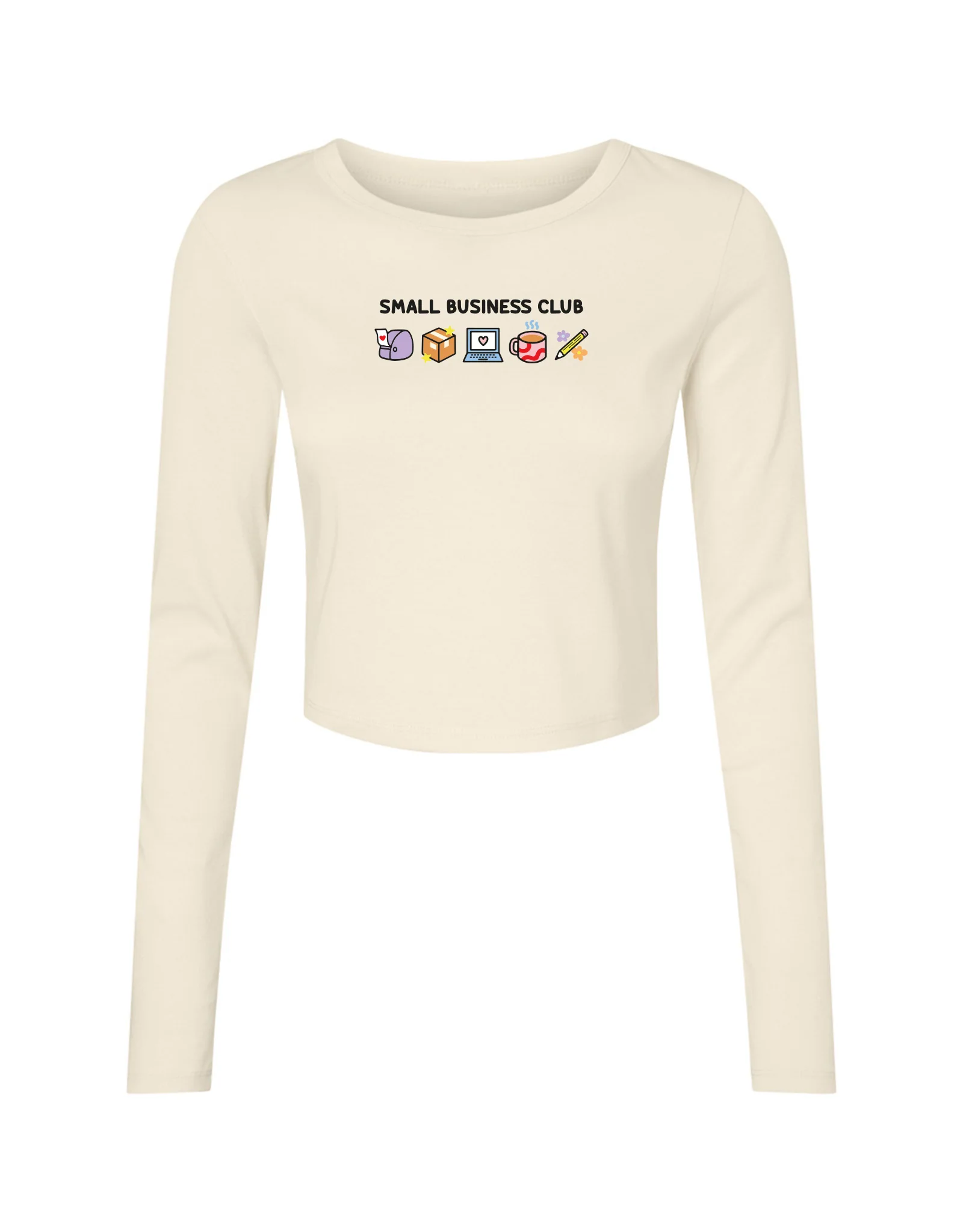 Small Business Club Embroidered Micro Rib Long Sleeved Tee - Image 4