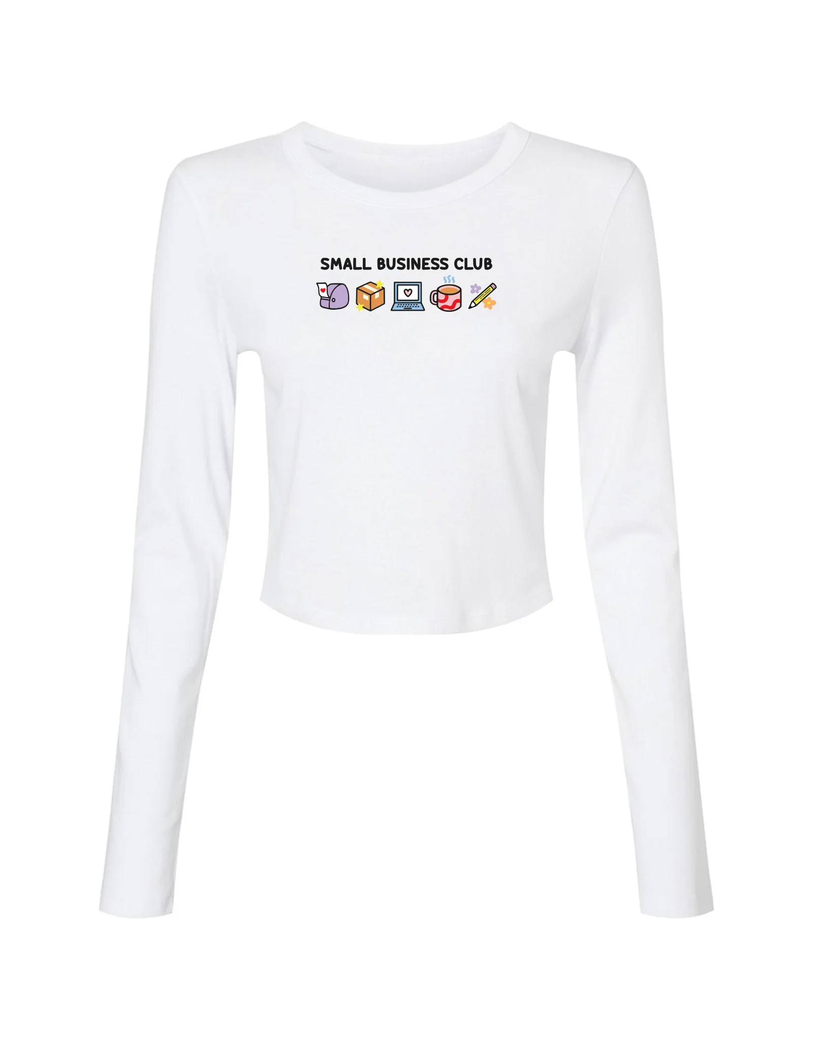 Small Business Club Embroidered Micro Rib Long Sleeved Tee - Image 5