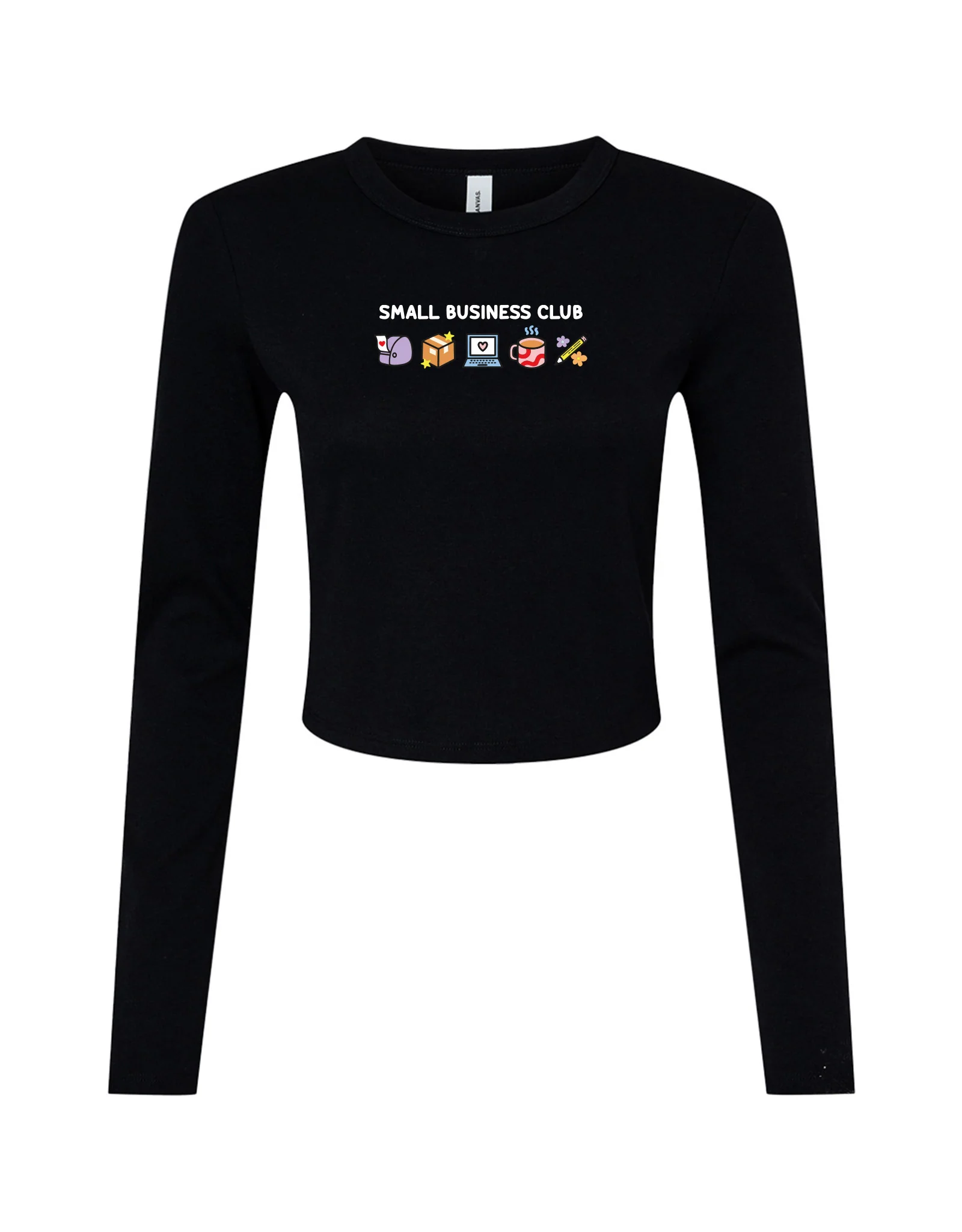 Small Business Club Embroidered Micro Rib Long Sleeved Tee - Image 6