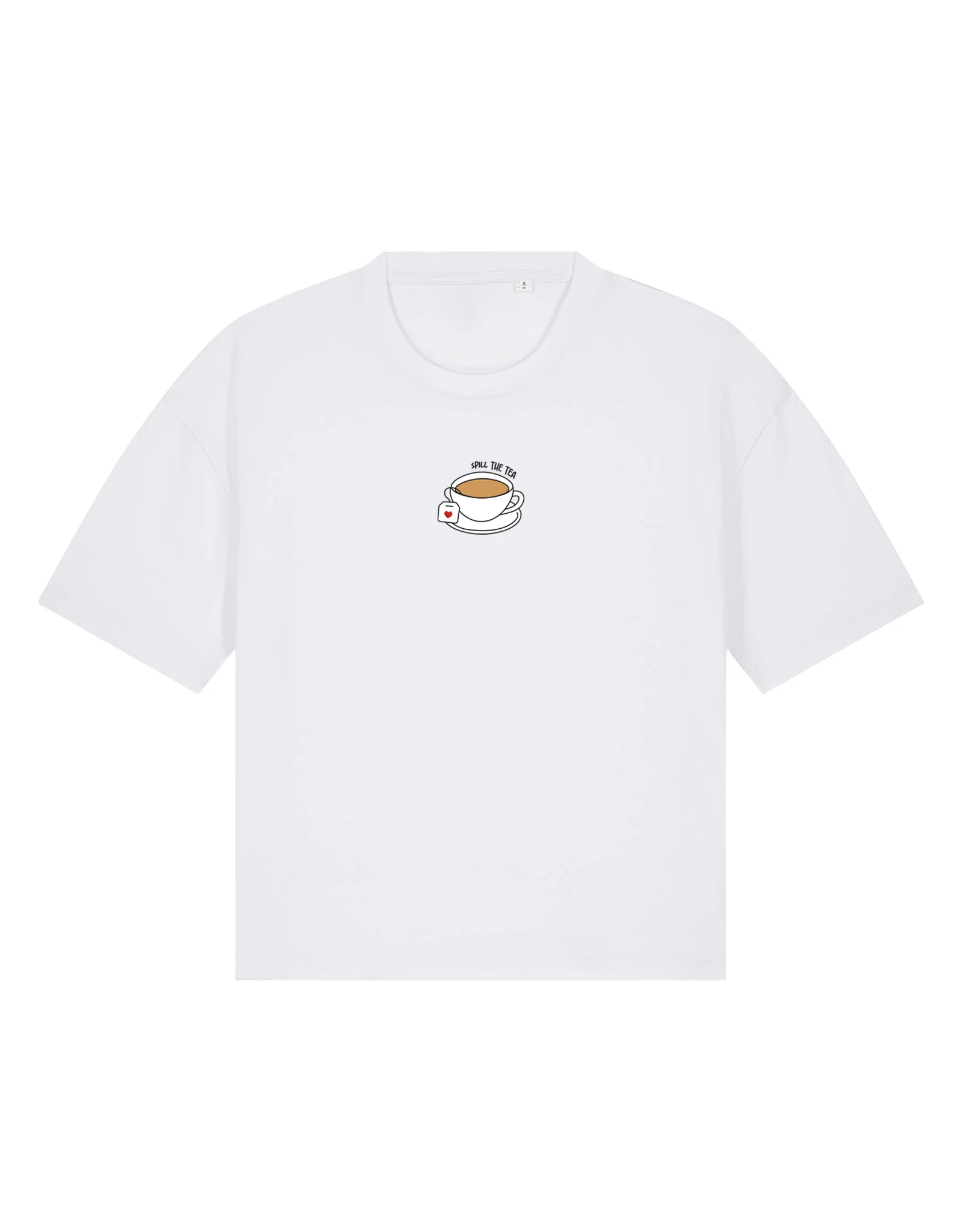 Spill The Tea Embroidered Boxy Organic Cotton Tee - Image 11