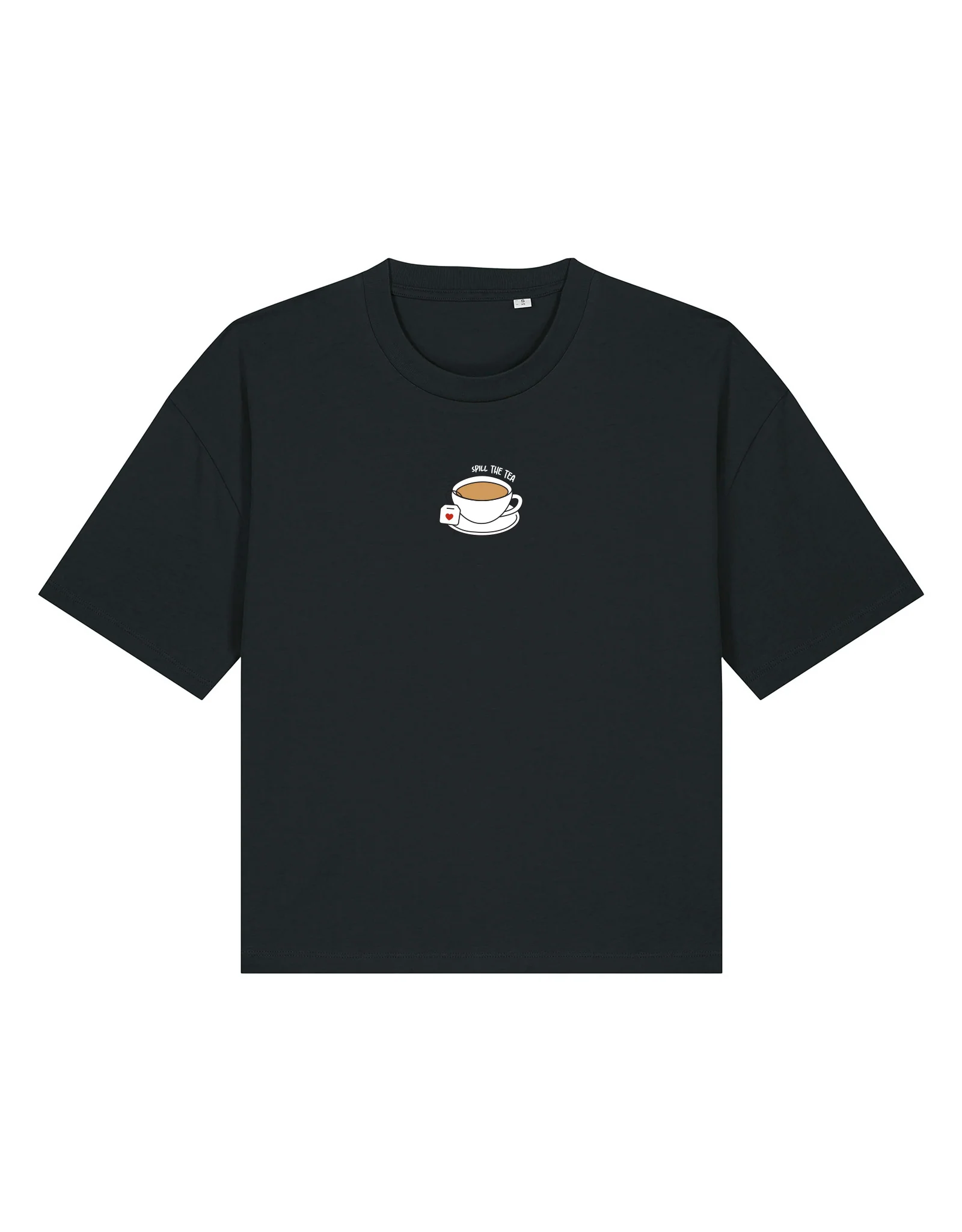 Spill The Tea Embroidered Boxy Organic Cotton Tee - Image 6