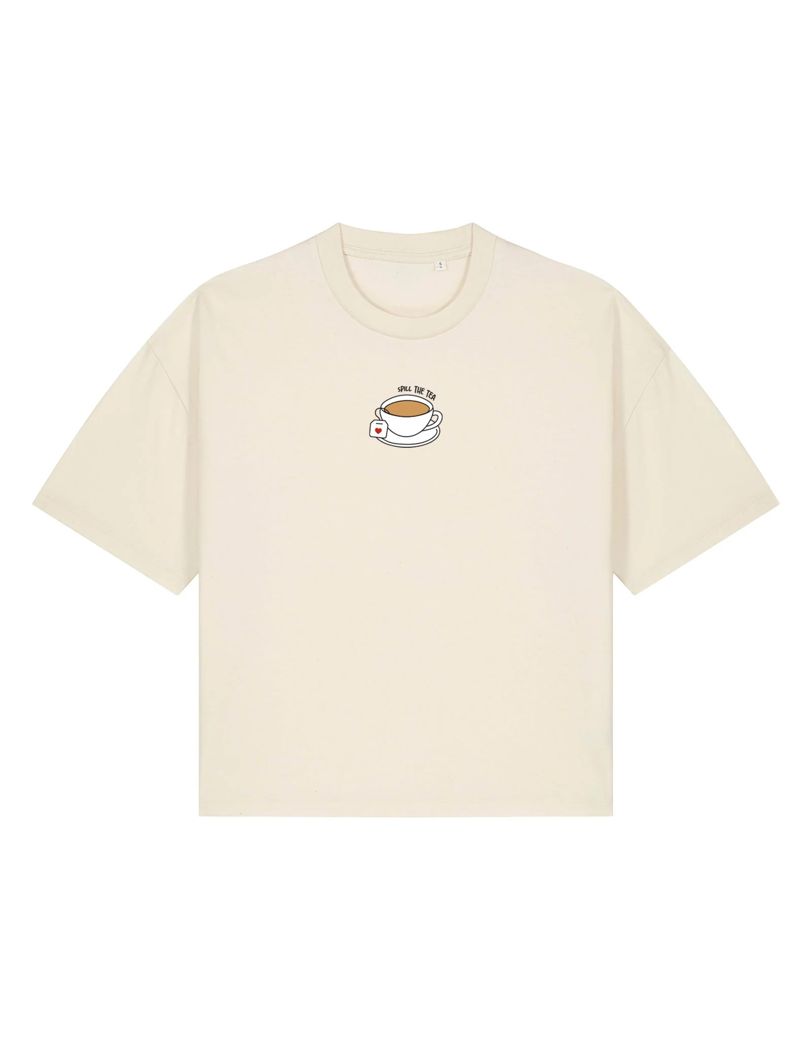 Spill The Tea Embroidered Boxy Organic Cotton Tee - Image 7