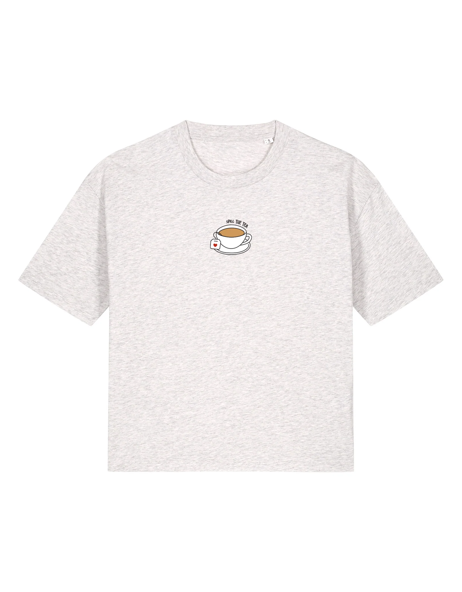 Spill The Tea Embroidered Boxy Organic Cotton Tee - Image 9