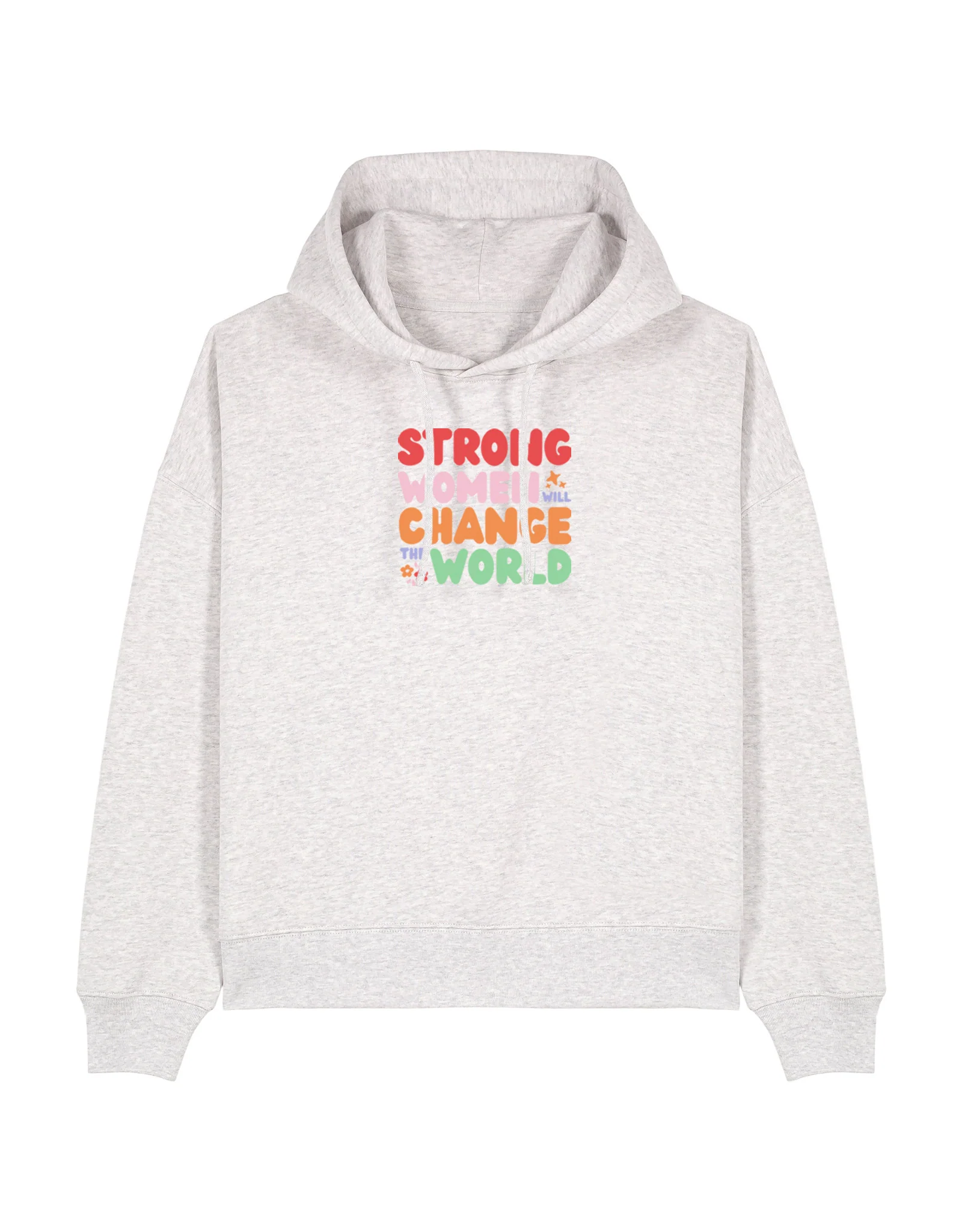 Strong Women Embroidered Boxy Organic Cotton Hoodie - Image 3