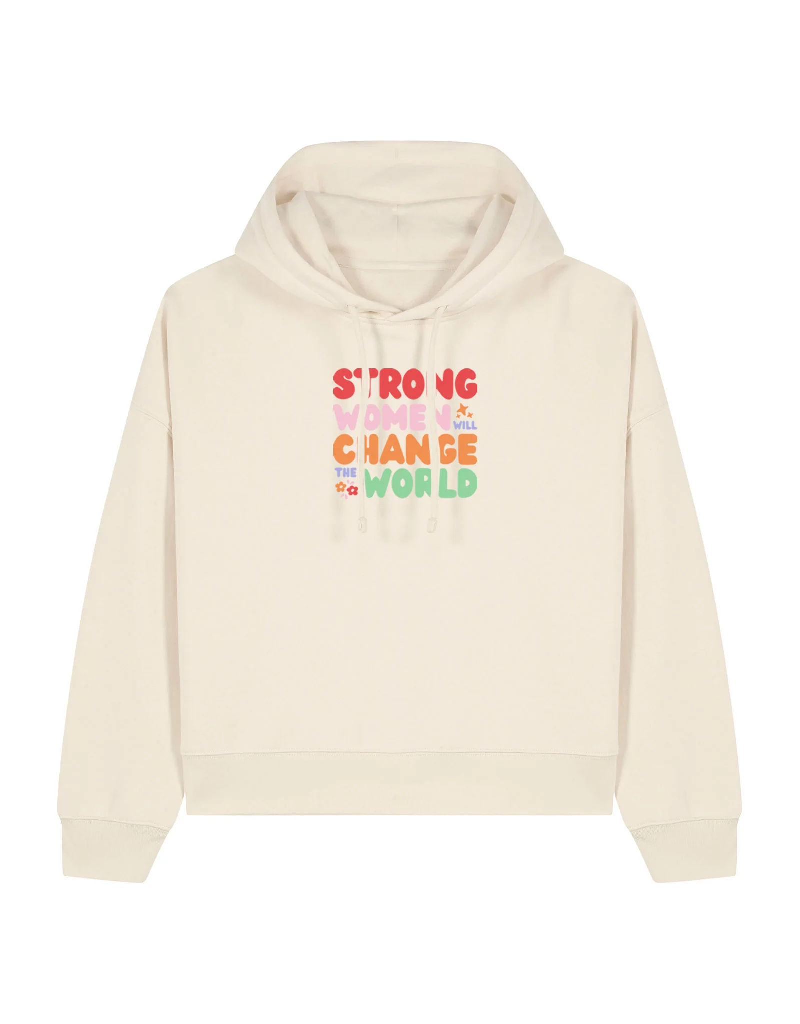 Strong Women Embroidered Boxy Organic Cotton Hoodie - Image 6